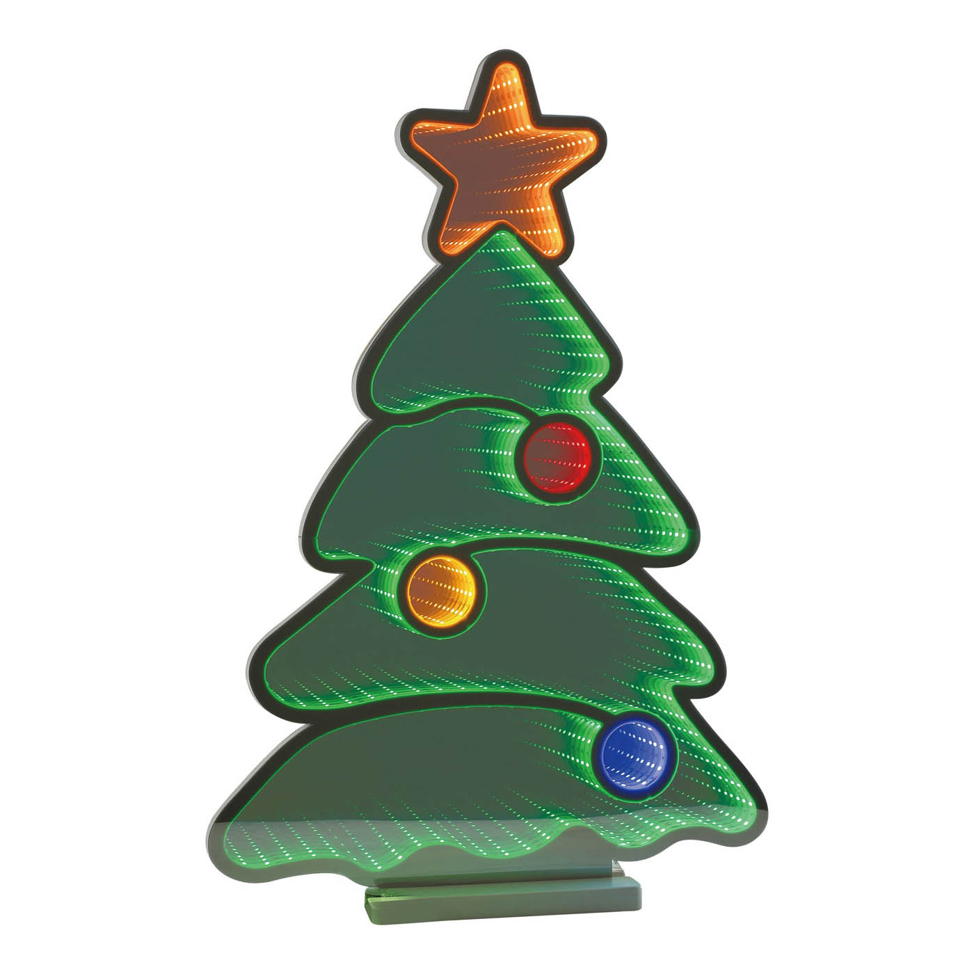 Christmas Tree Silhouette 246 LED Lights Multicolour Indoor Timer (H) 600mm - Image 2