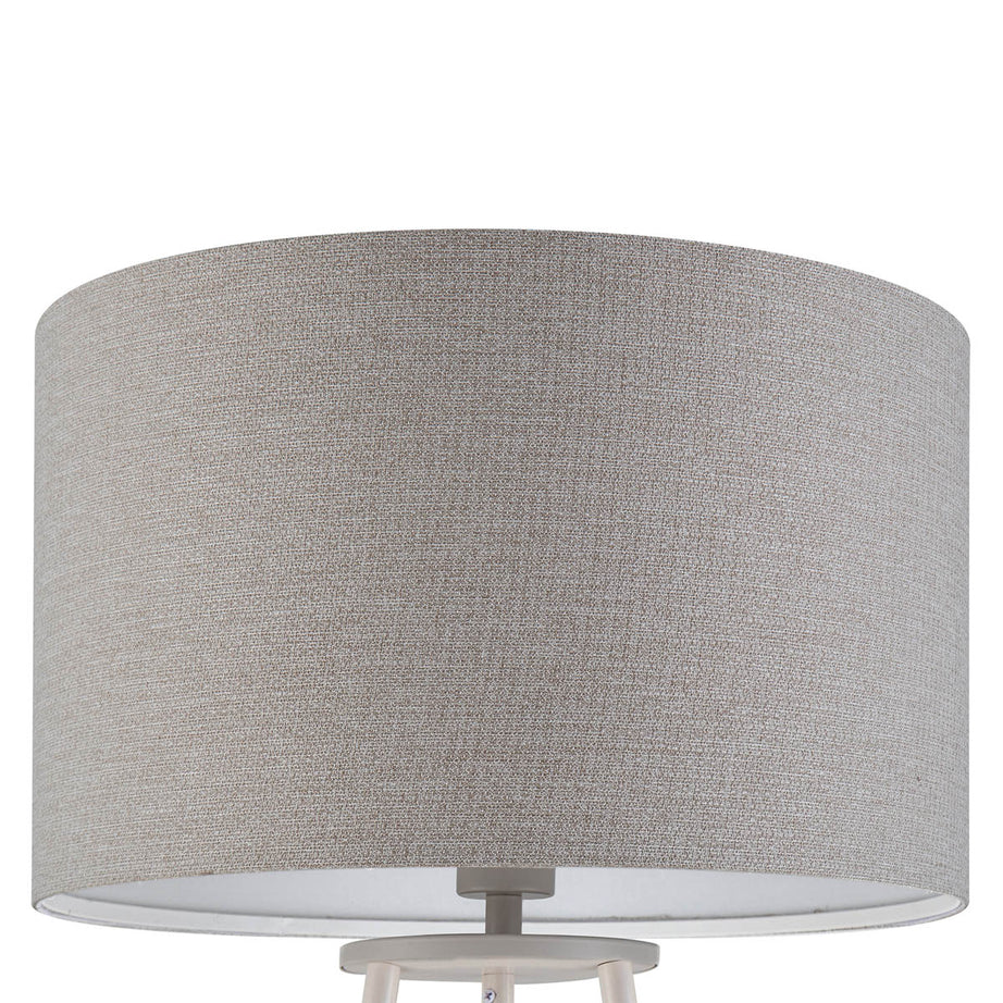 Aspen Floor Lamp With Shelves Matt Grey Drum Shade Modern Livingroom (H)155cm - Image 6