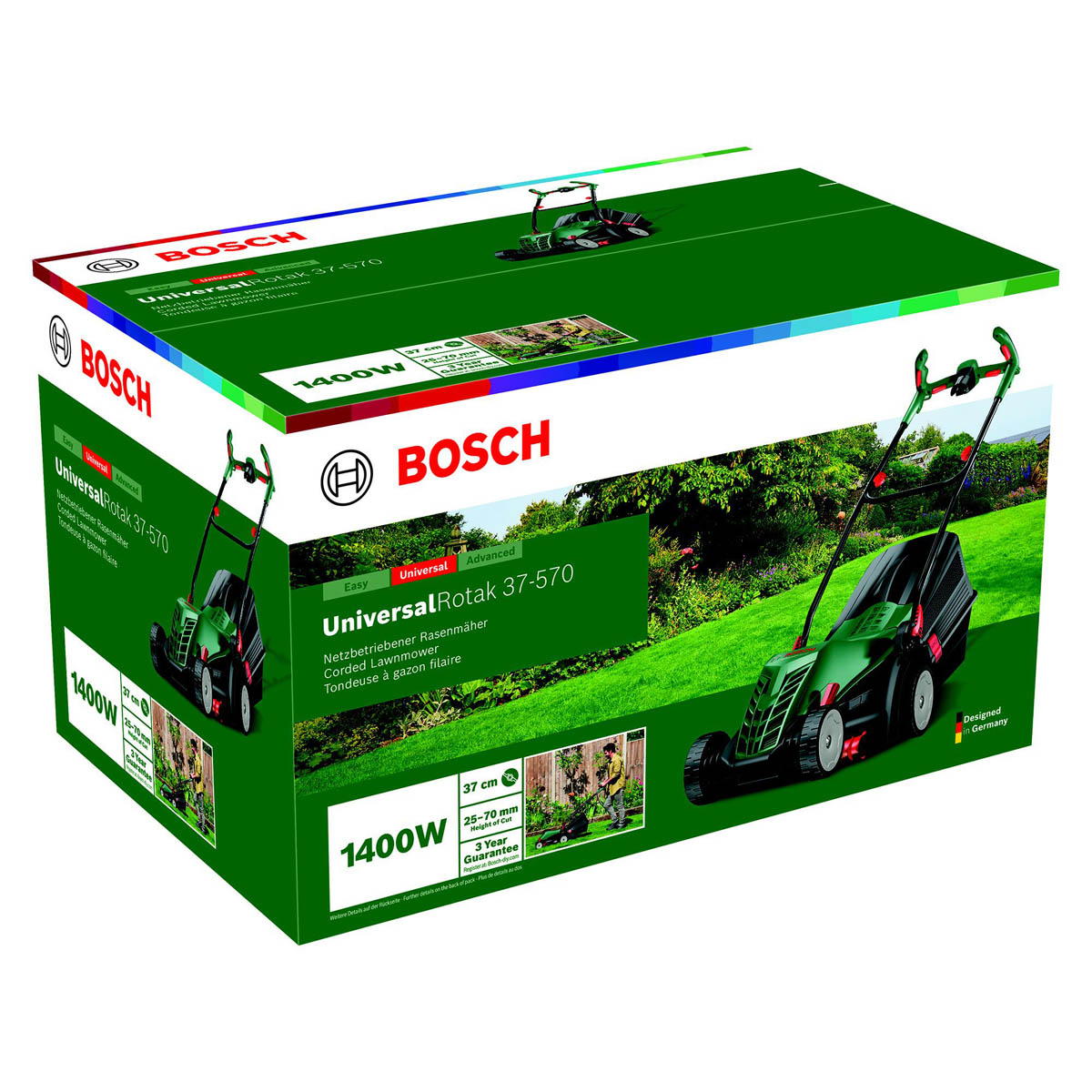 Bosch Lawnmower Electric UniversalRotak37-570 Rotary 40L Garden Grass Cutter - Image 3