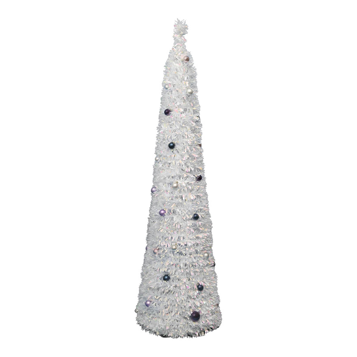 894 Christmas Tree 6ft White Slim Artificial LED Pre Lit 40 Warm White - Image 5