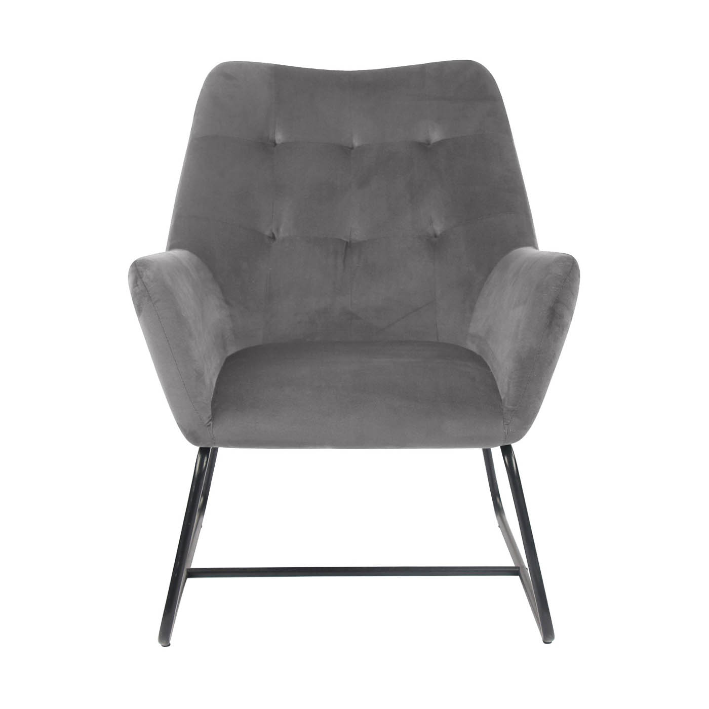 Relaxer Chair Grey Velvet Effect Ergonomic Modern (H)800mm (W)650mm (D)815mm - Image 2