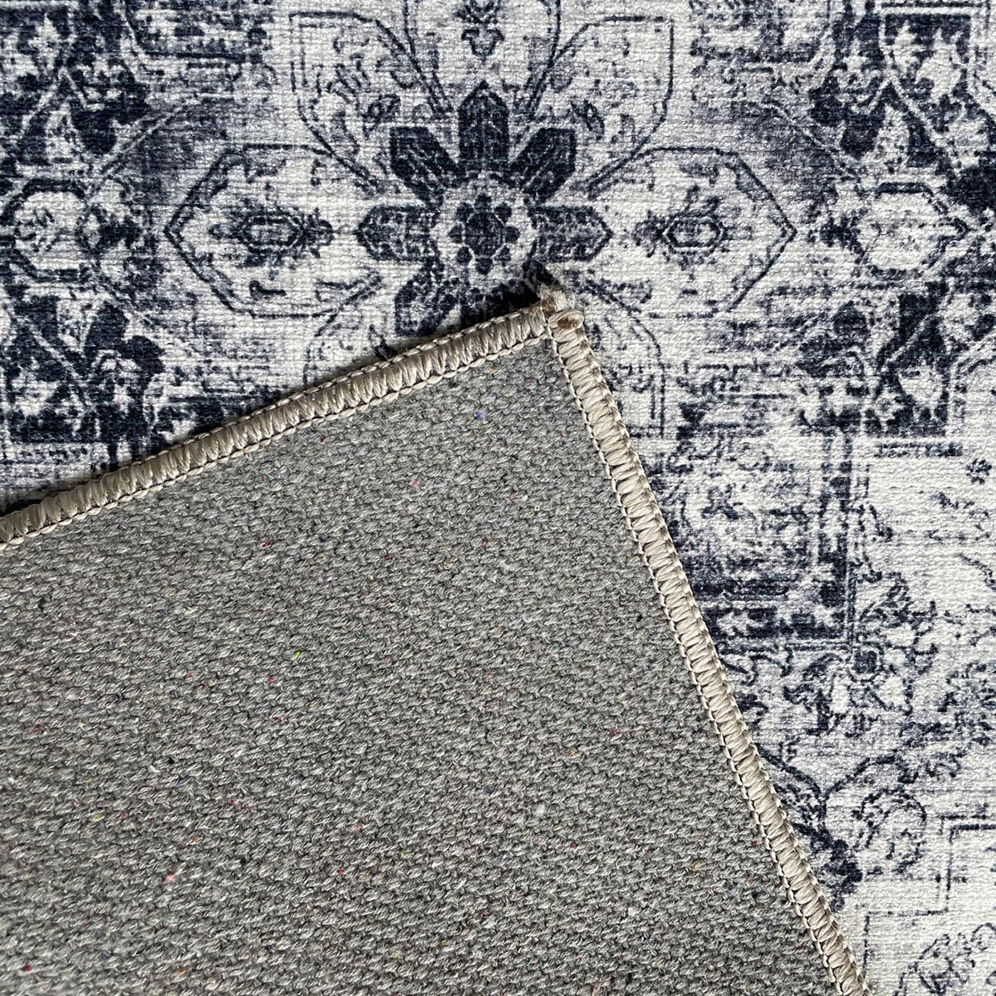Medium Rug Chenille Grey Traditional Living Room Bedroom (L)170cm x (W)120cm - Image 6
