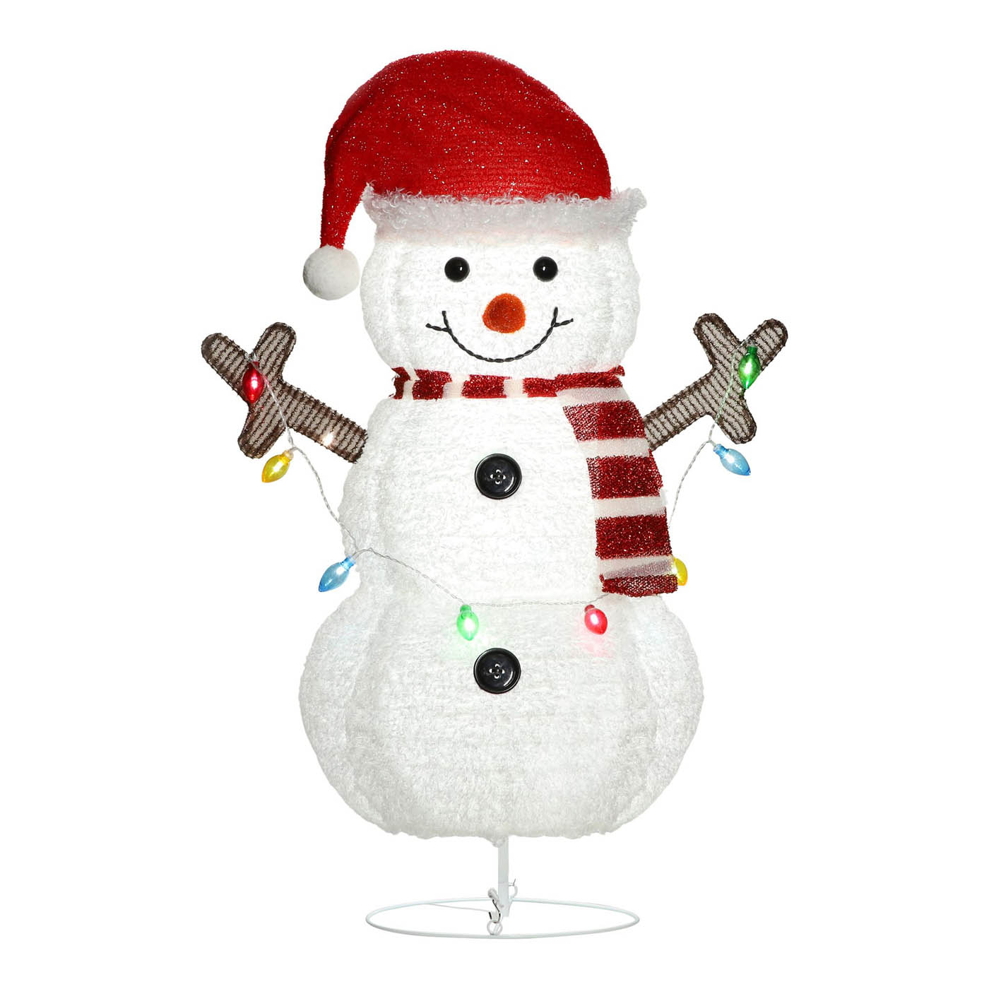 041 LED Christmas Snowman Silhouette Ice White Freestanding Decoration (H)80cm - Image 3