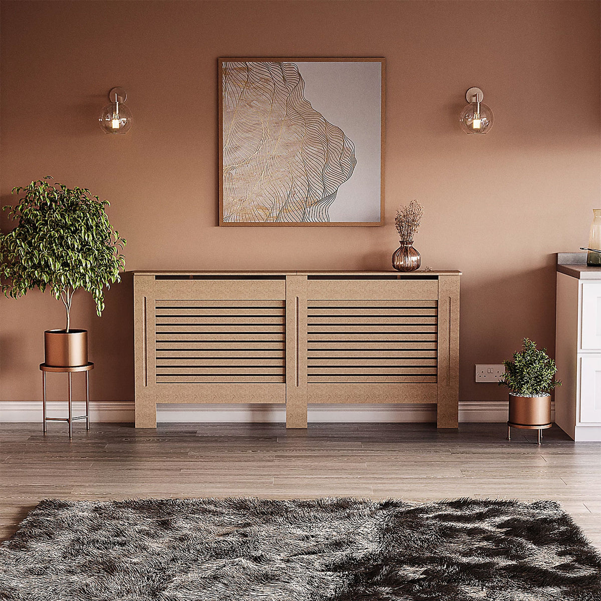 Lassic Willbourne Large Horizontal Slat Radiator Cover 1720mm MDF - Image 4