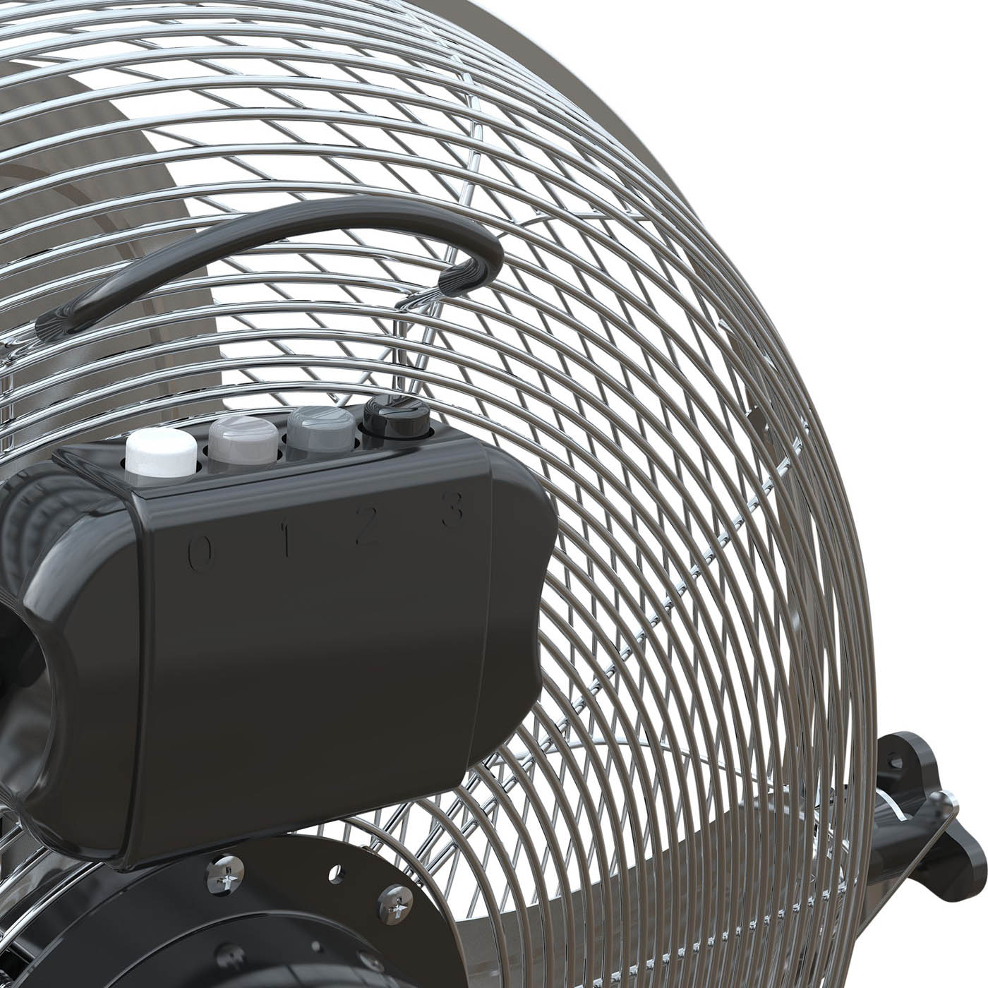 Tilt Industrial Fan 18" Metal Chrome 120W 3-speed 138° Powerful Airflow - Image 8