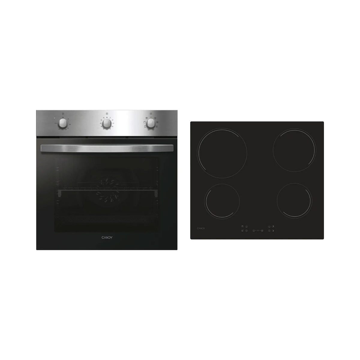 Candy Electric Single Oven and Ceramic Hob Pack 60cm CI27XCH64CCBS Built In - Image 1