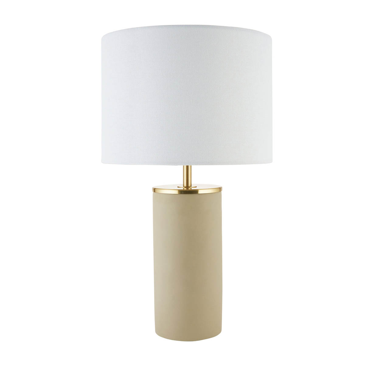 Harbour Studio Table Lamp Concrete Cylinder Satin Beige White Modern (H)437mm - Image 1