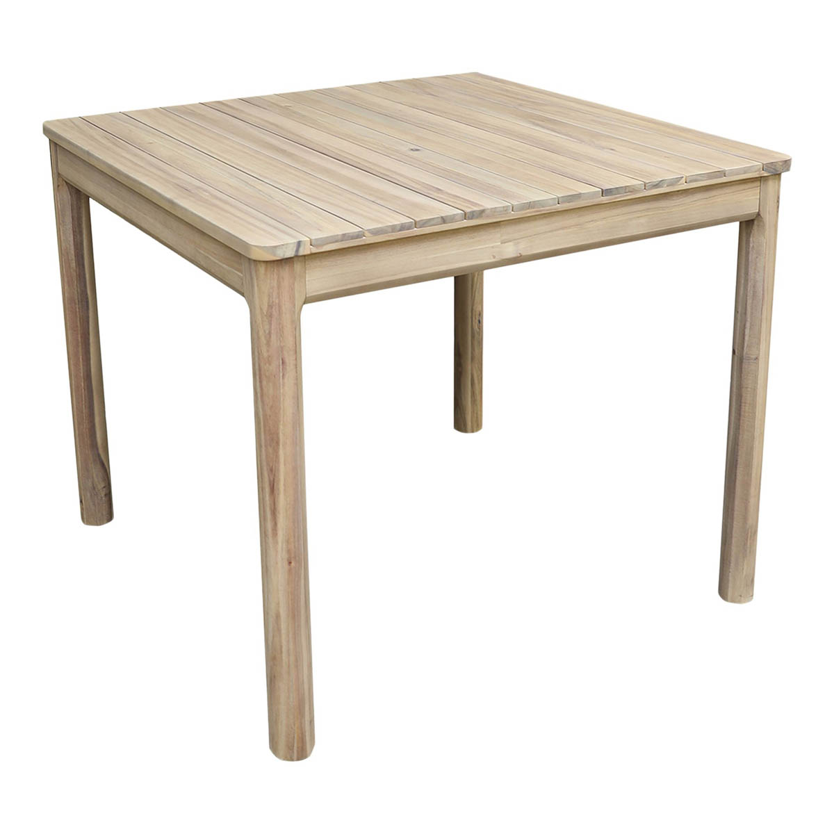 Garden Dining Table Wooden 4 Seater Square Durable Natural Outdoor Furniture - Image 1