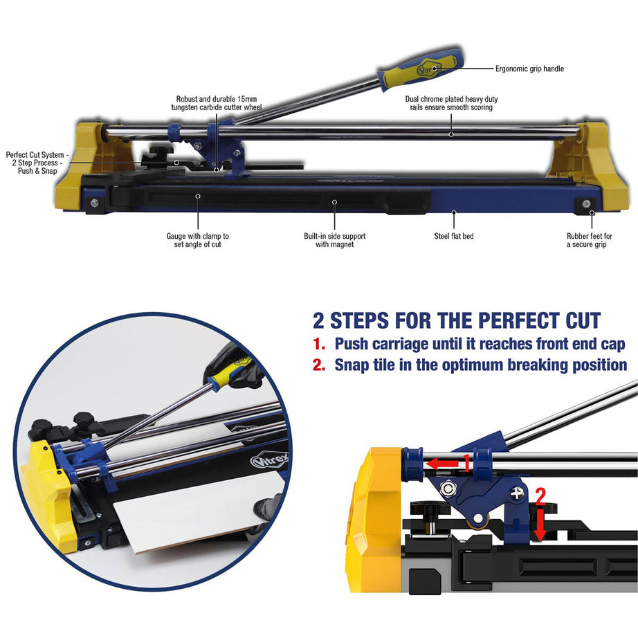 Vitrex Tile Cutter Manual 51cm Tungsten Carbide Steel Precise Ceramic Porcelain - Image 5