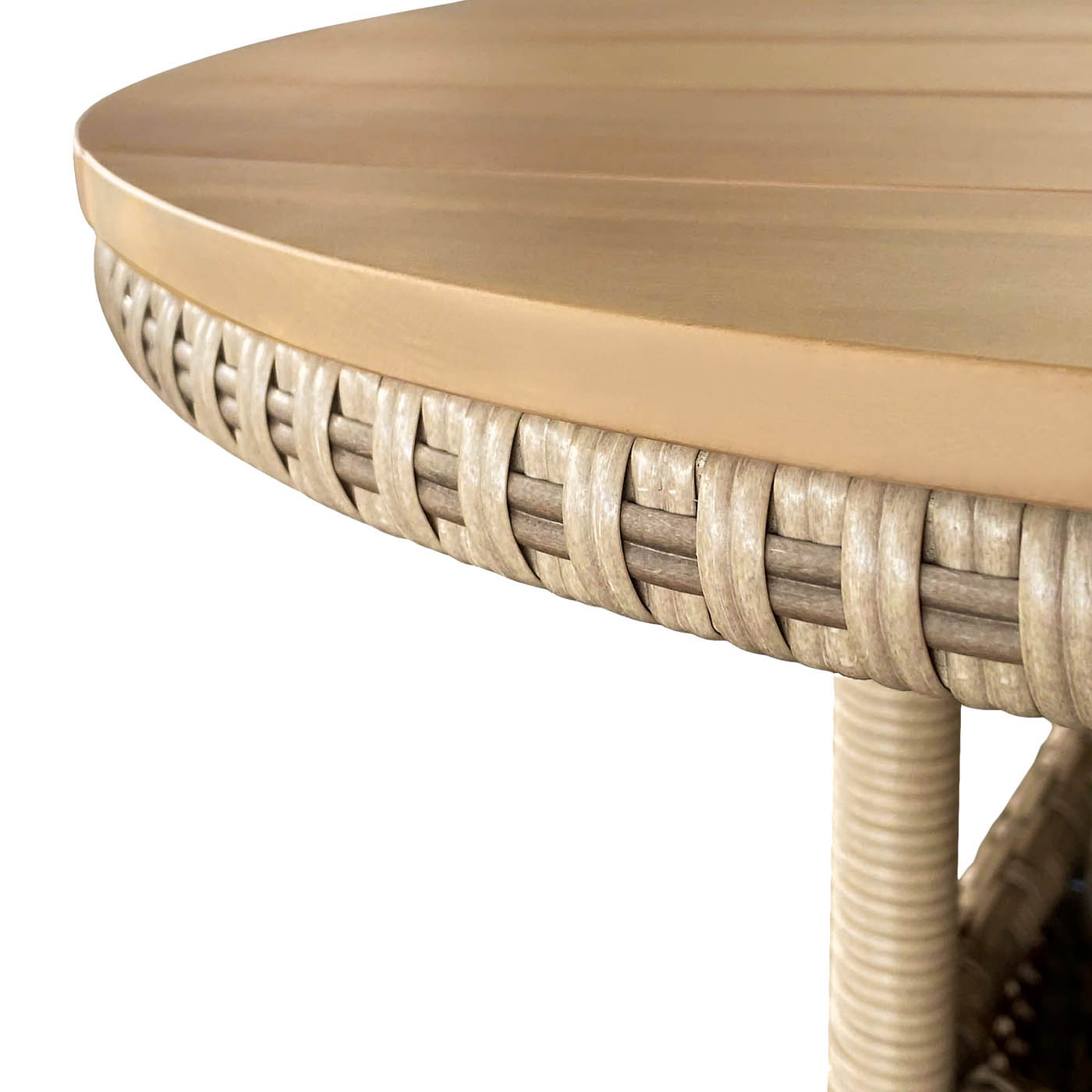 Garden Dining Table Rattan Effect Round 4 Person Outdoor Patio Furniture - Image 3