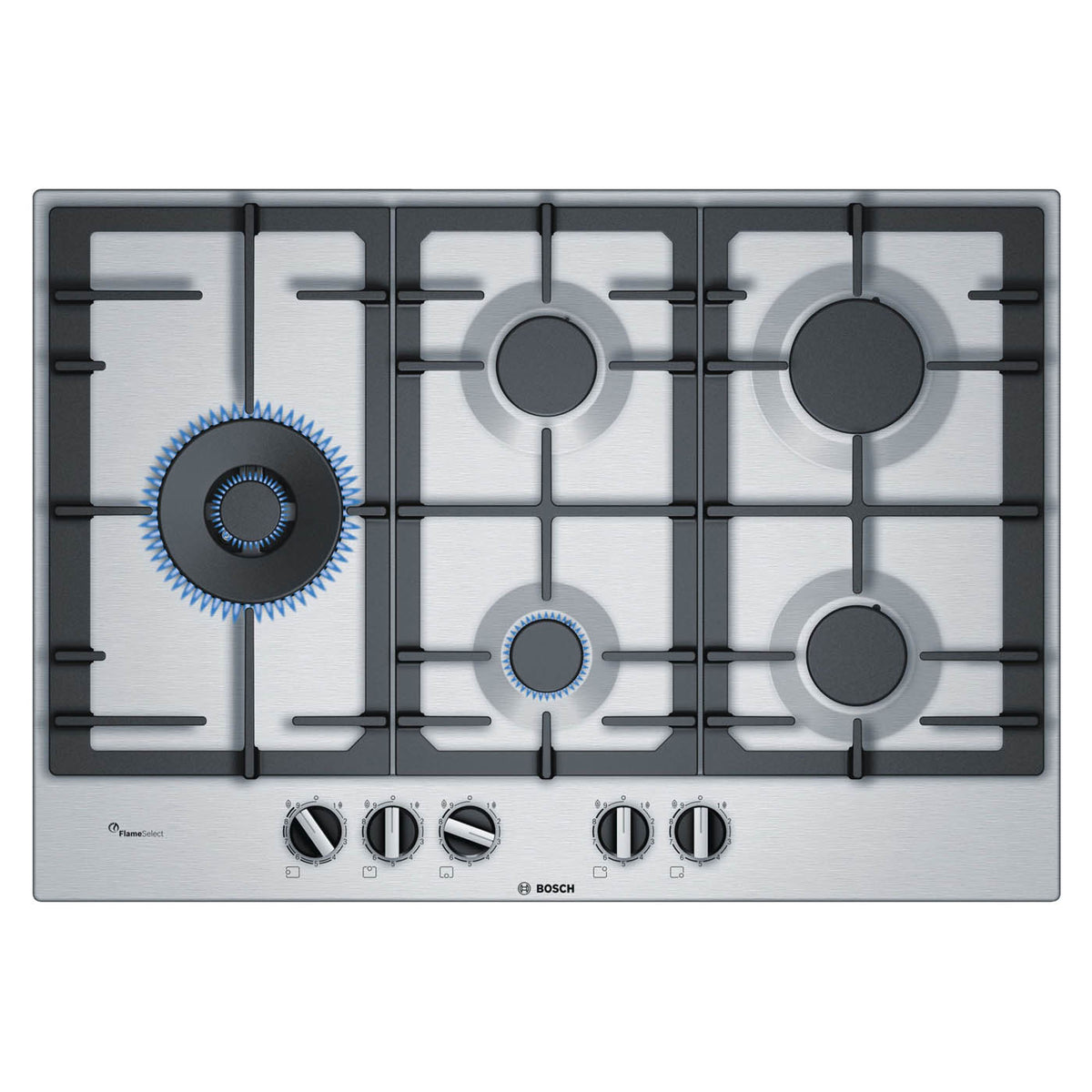 Bosch Gas Hob 5 Burner Series 6 PCS7A5I90 Electric 75cm Stainless Steel - Image 1