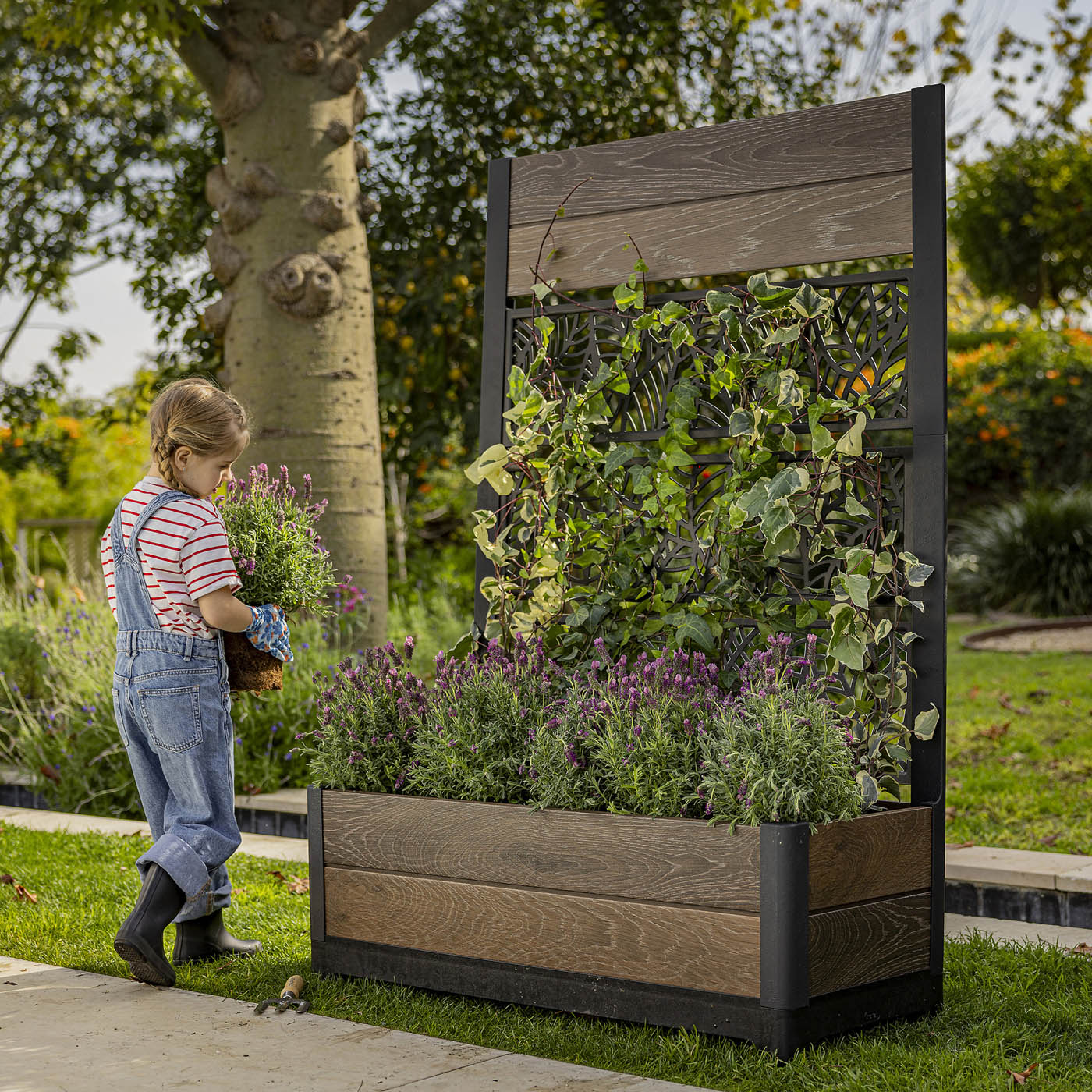 Keter Tulip Screen L-shaped Resin Planter 98L (W)44.4cm - Image 5