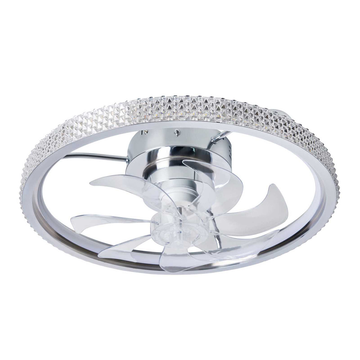 Inlight LED Ceiling Fan Light Chrome 2535lm Dimmable With Remote Living Room - Image 5