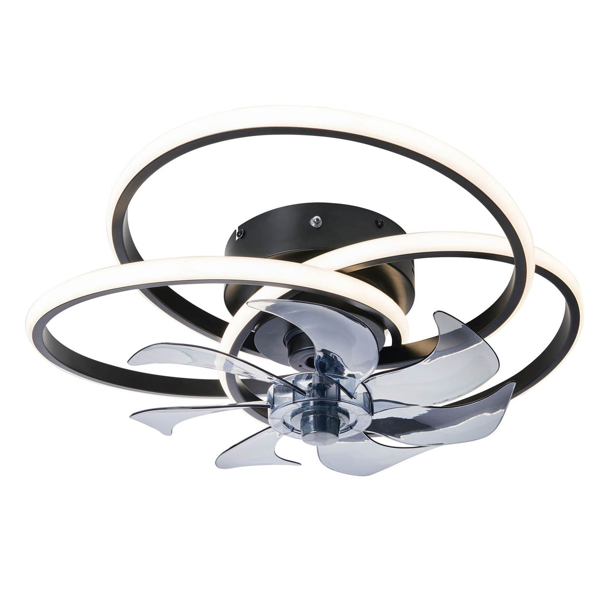 Led Ceiling Fan Light Black Dimmable Bedroom Living Room 6 Speeds Remote Control - Image 3