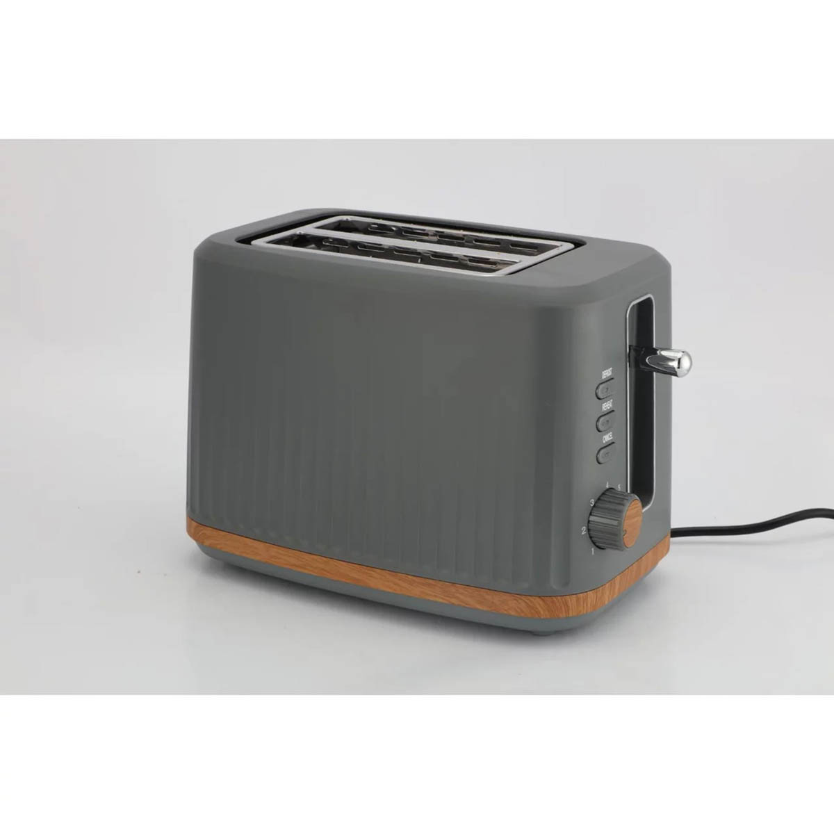 Nutmeg Toaster 2 Slice Dark Grey Kitchen Defrost Reheat Cancel Button Home - Image 1