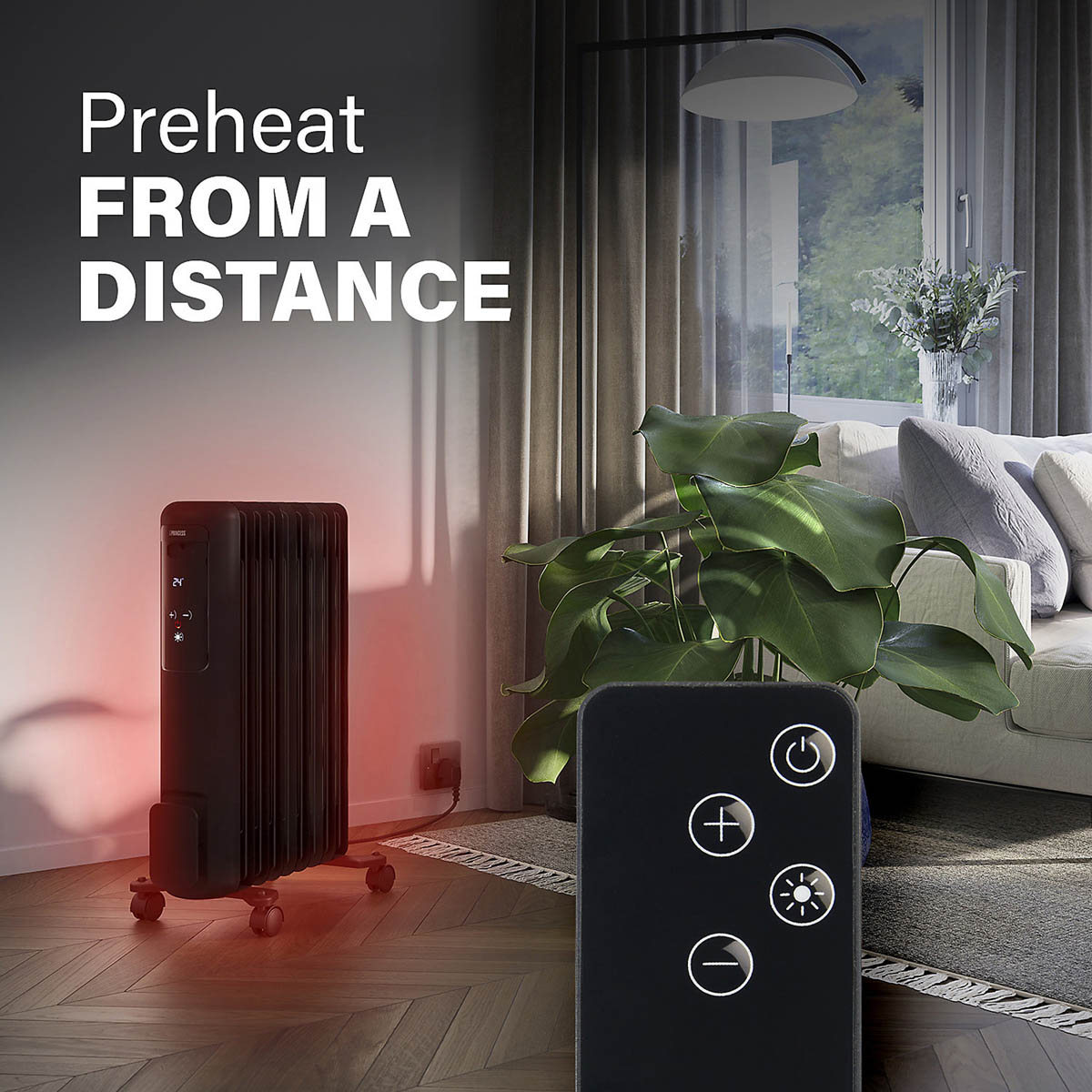 Princess Smart Oil-Filled Radiator Portable Electric Black LED Display Timer 2kW - Image 6