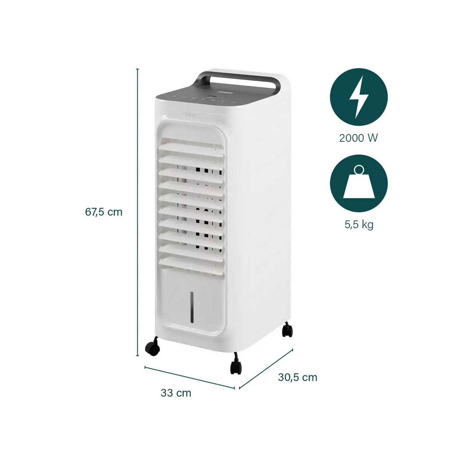 Princess Heater Air Cooler 3 in 1 Portable 5L Timer 3 Speed Unit 2000W - Image 2
