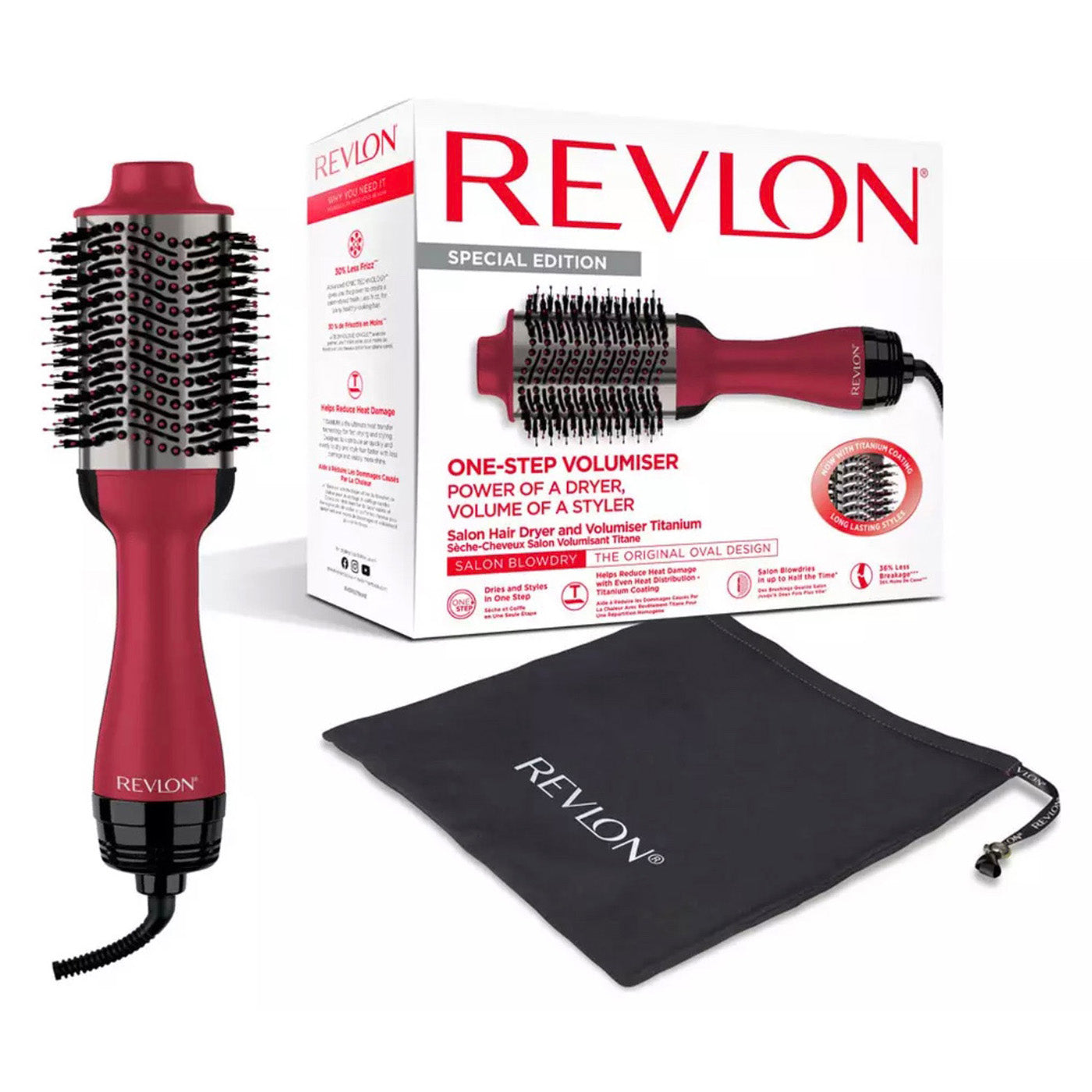 Revlon Hair Dryer Styler Styler Titanium One Step Volume Booster Round Brush - Image 1