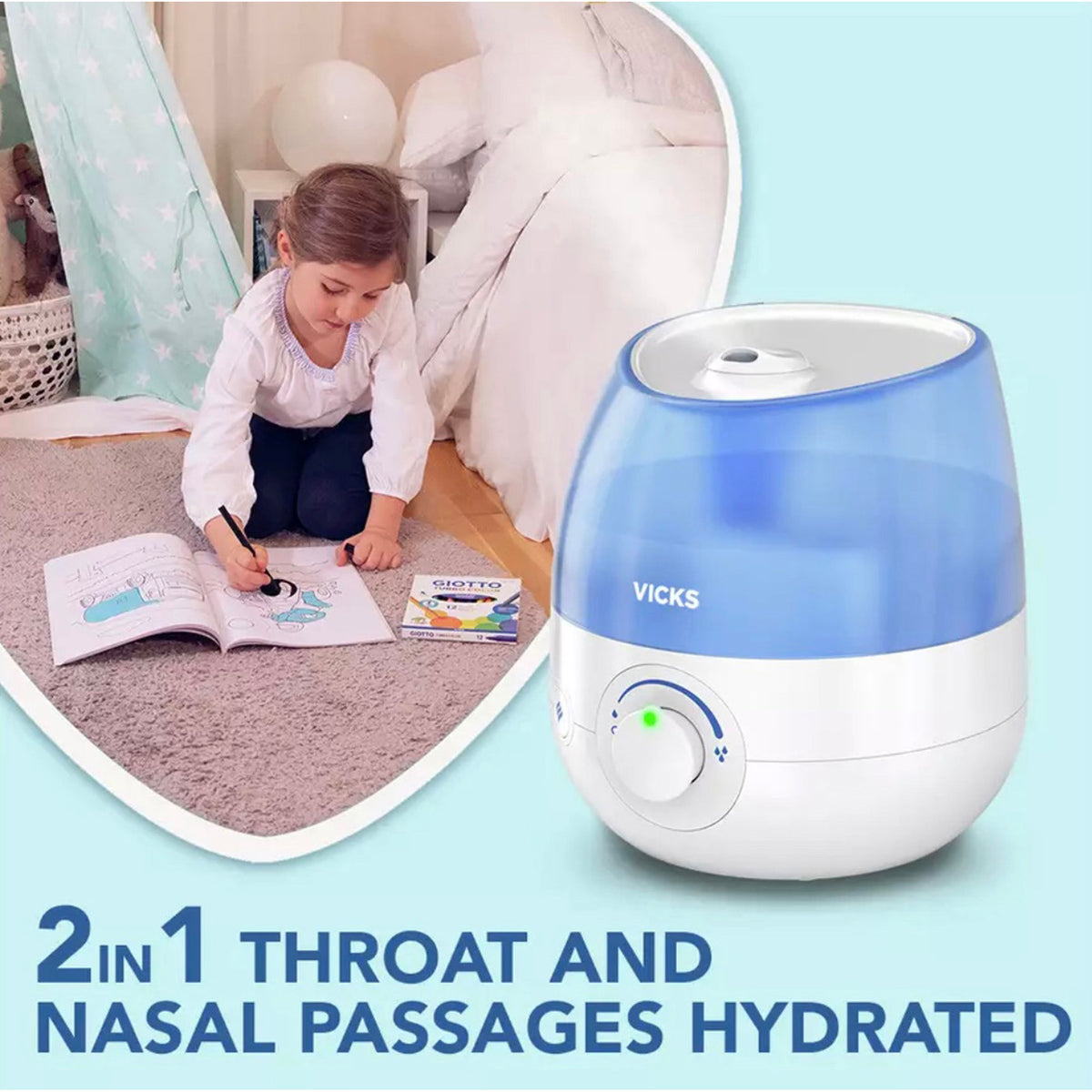 Vicks Humidifier Ultrasonic Cool Quiet Mist with Timer Variable Control 1.8l - Image 4