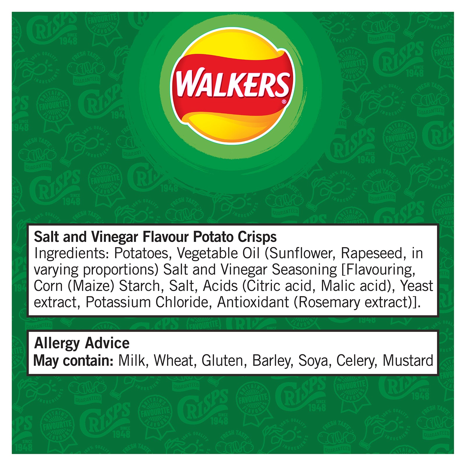Walkers Crisps Salt And Vinegar Sharing Multipack 180 Bags x 25g - Image 7