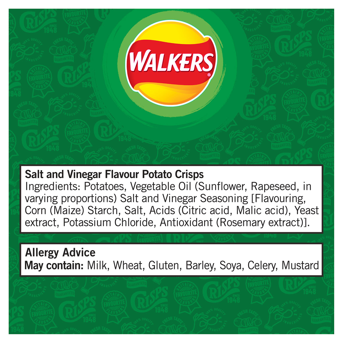 Walkers Crisps Salt And Vinegar Sharing Multipack 180 Bags x 25g - Image 7