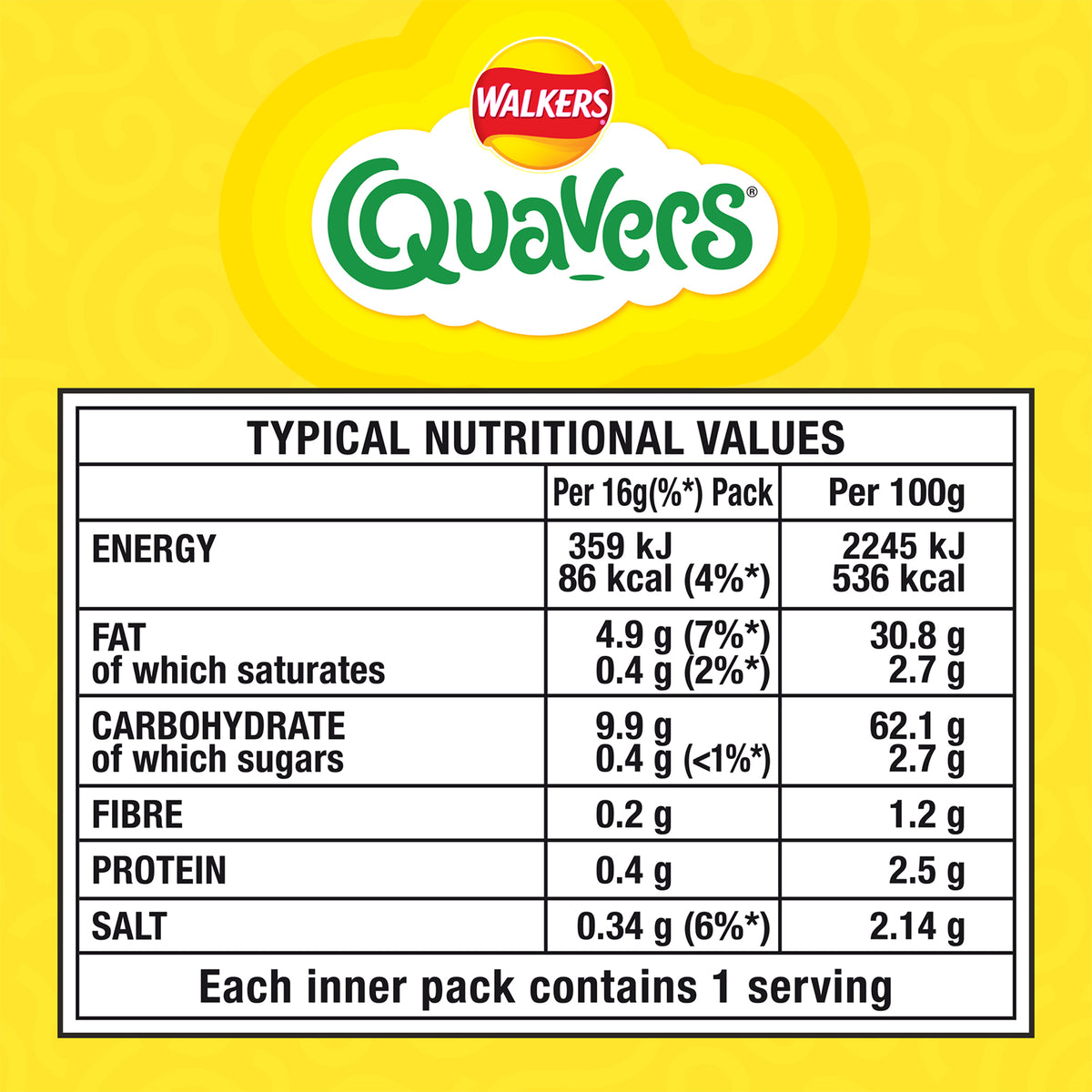 Walkers Quavers Crisps Cheese Flavour Multipack Snacks 15 x 12 Bags - Image 8