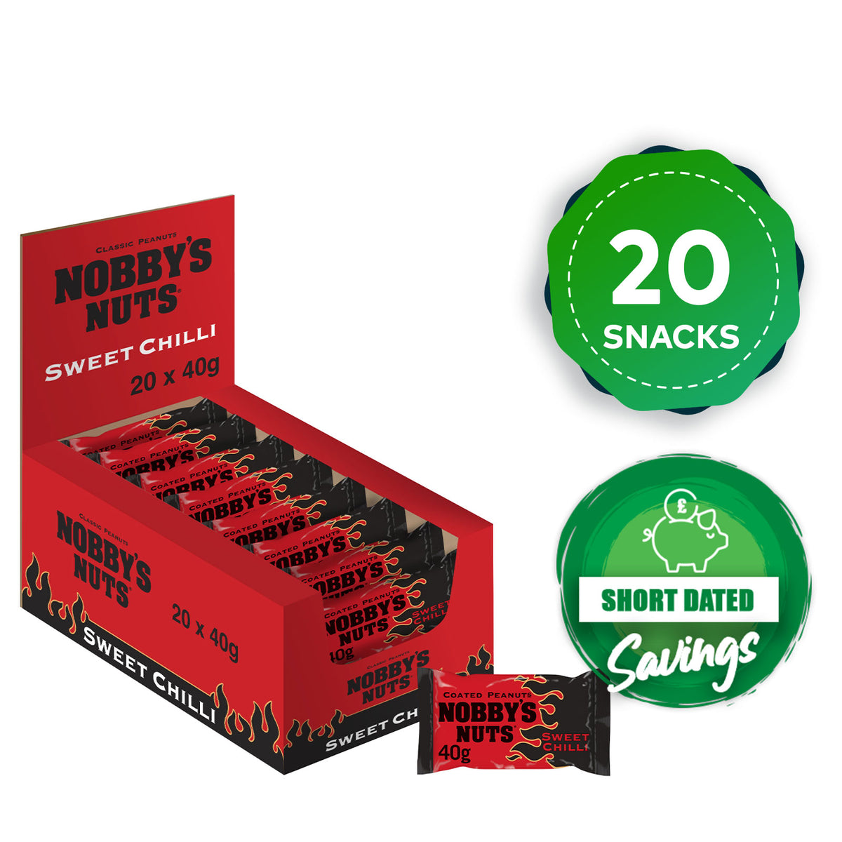 Nobby's Nuts Sweet Chilli Coated Peanuts Snack 20 x 40g - Image 10