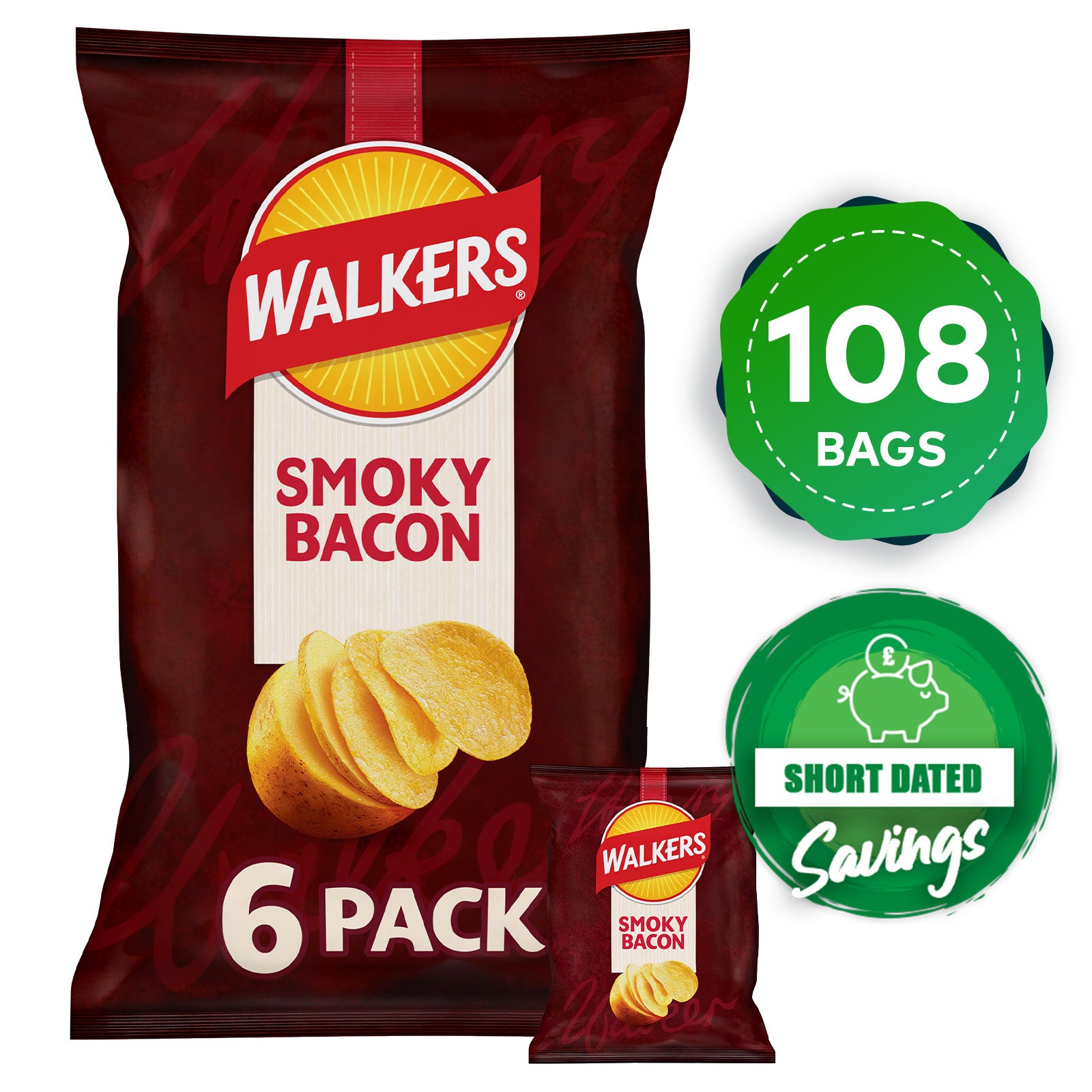 Walkers Crisps Smoky Bacon Multipack Snacks 108 x 25g - Image 10
