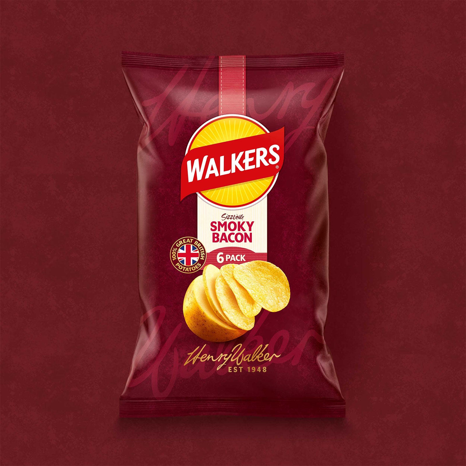 Walkers Crisps Smoky Bacon Multipack Snacks 108 x 25g - Image 3