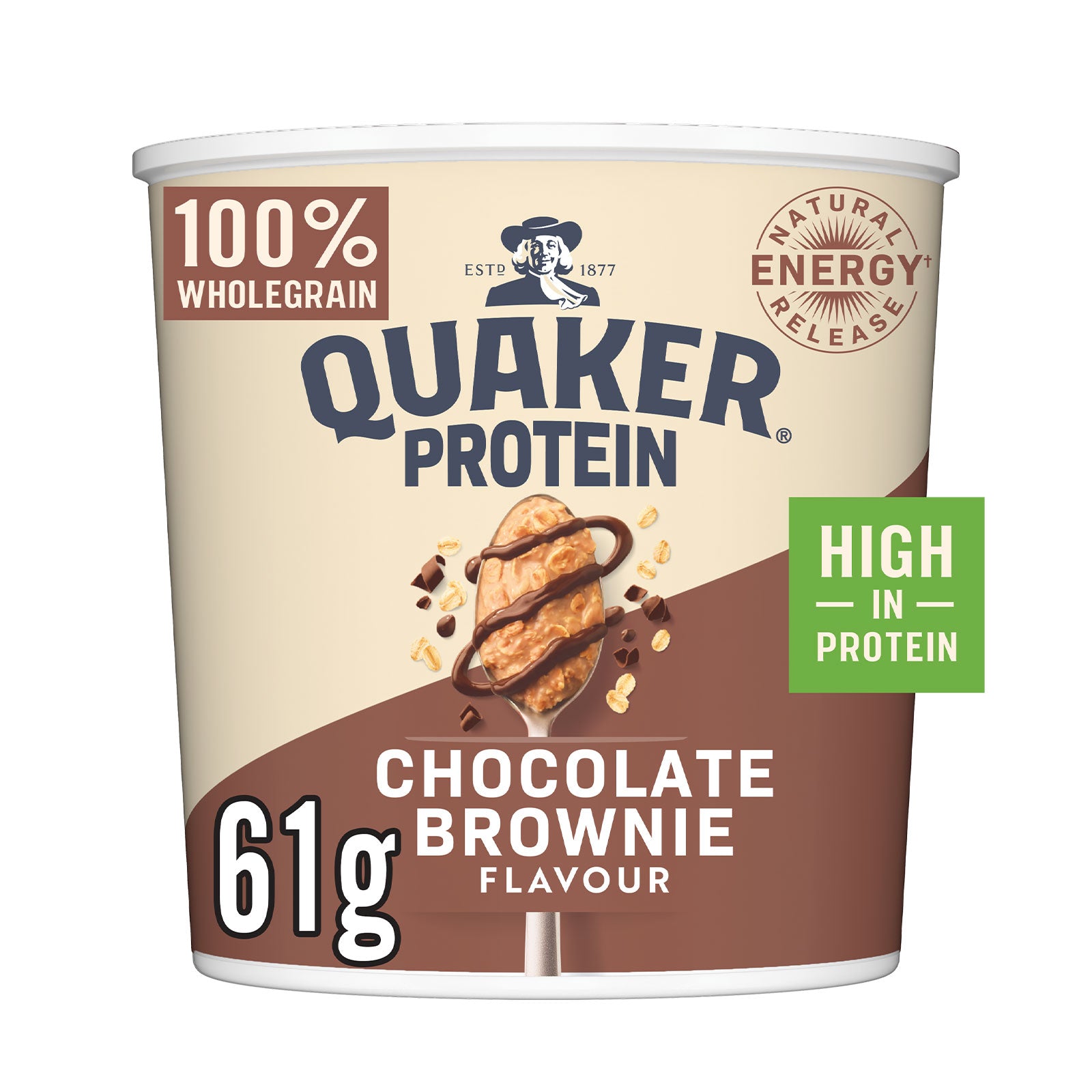 Quaker Oats High Protein Chocolate Brownie Porridge Pot 6 x 61g - Image 6