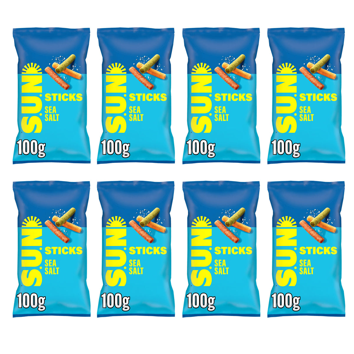 SUN Sticks Snacks Sea Salt Sharing Bag Crisps 8 x 100g - Image 3