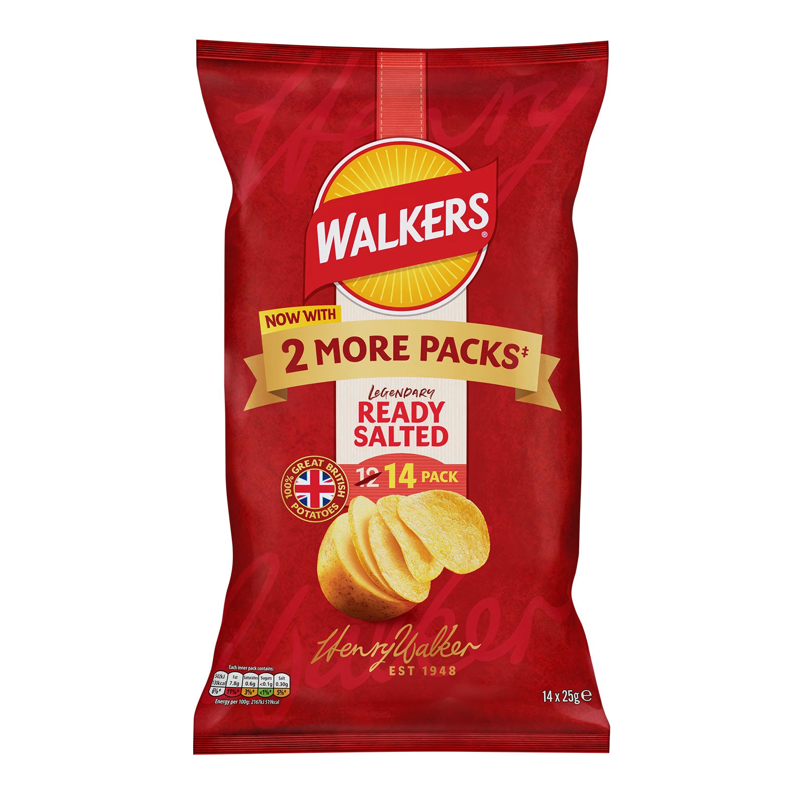 Walkers Crisps Ready Salted Multipack Sharing Snack 210 Bags x 25g - Image 3
