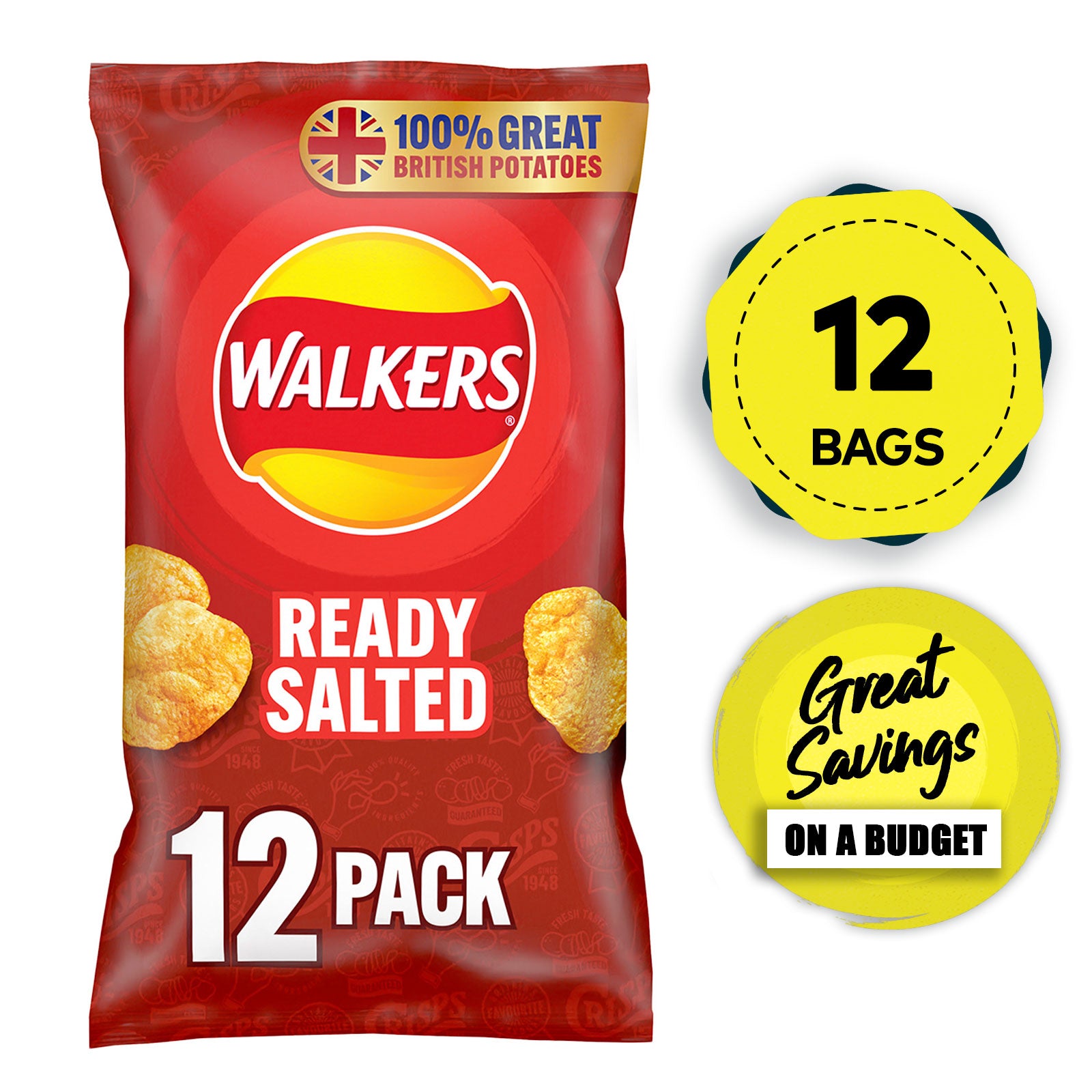 Walkers Crisps Salt Vinegar Quavers Cheese Prawn Cocktail Bundle 84 Bags - Image 2