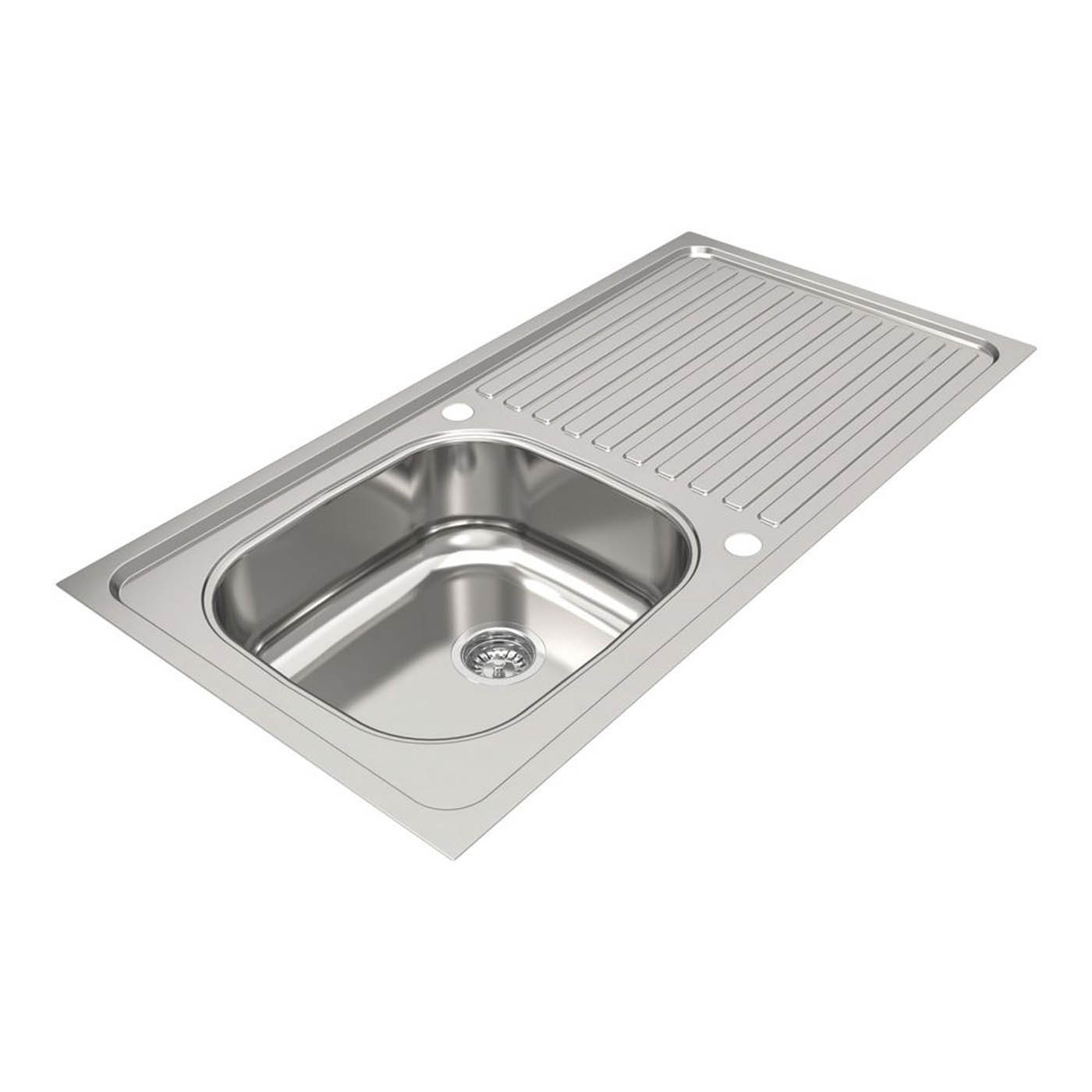 Utility 1 Bowl Polished Stainless Steel Sink 1000mm x 500mm - Image 2