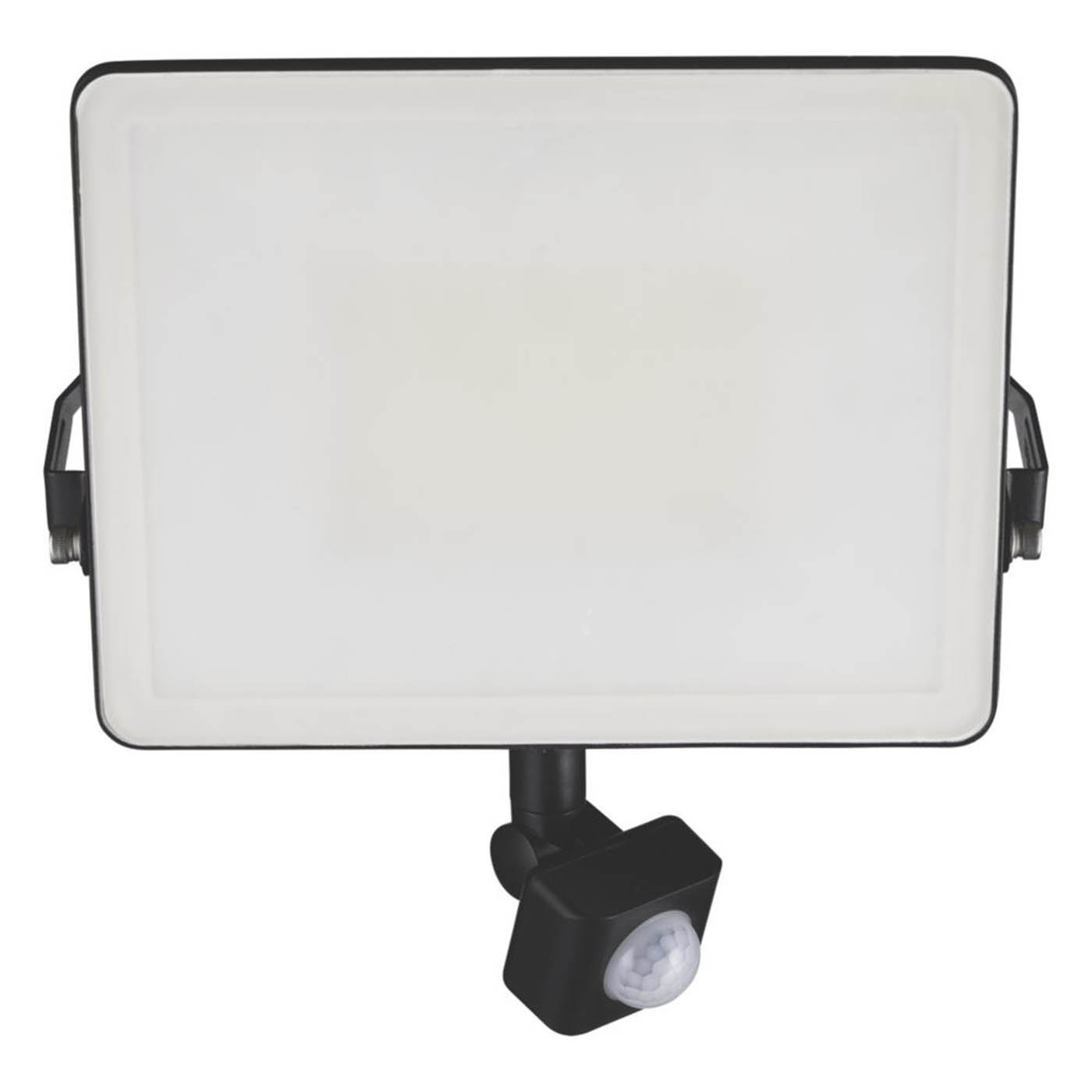 TCP Indoor & Outdoor LED Floodlight With PIR Sensor Black 50W 8000lm - Image 1