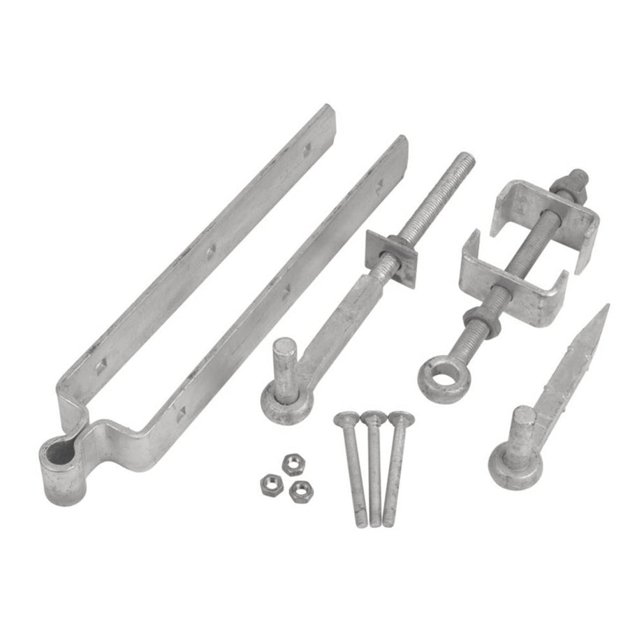 GateMate Hinge Sets Galvanised Steel Matt Silver Adjustable Durable 6 Pieces - Image 1