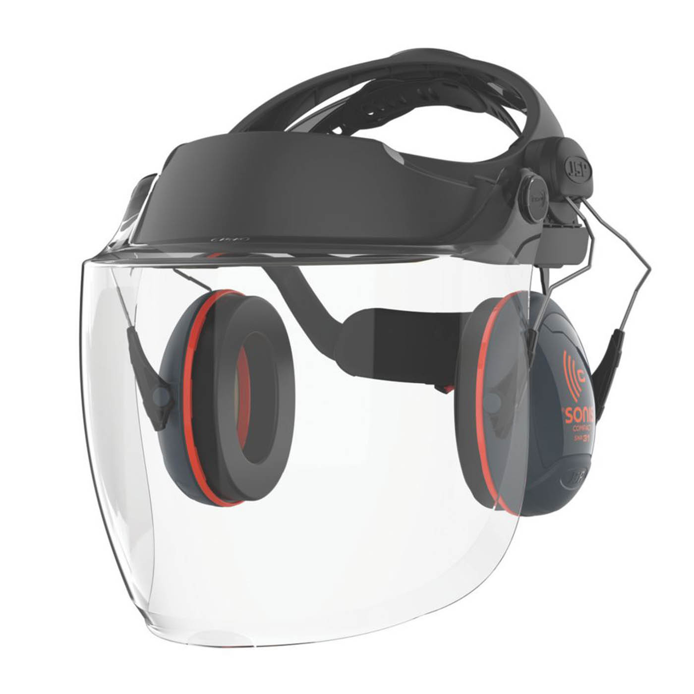 JSP Industrial Browguard System Clear Face Shield EVOGuard C2 UV Protection - Image 1