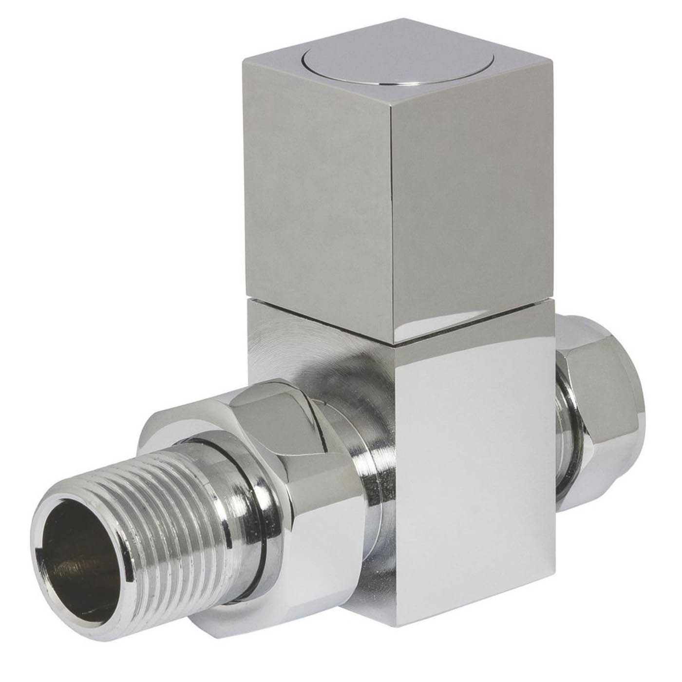 Towelrads Radiator Valve Lockshield Designer Straight 15mm x 1/2" Chrome 2 Pack - Image 2