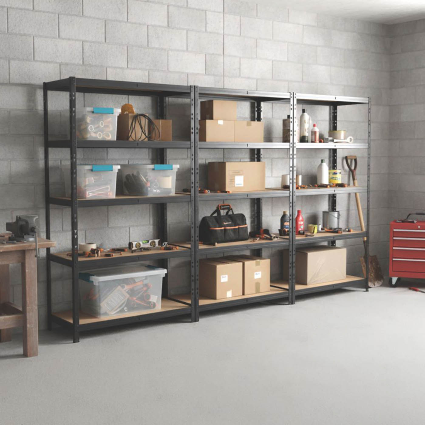 Essentials 5-Tier Metal Garage Shelving Unit 1200mm x 400mm x 1800mm - Image 5