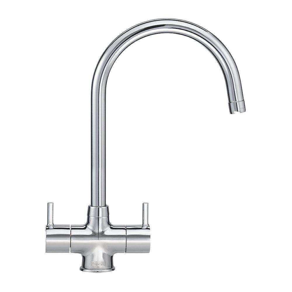 Franke Kitchen Tap Mono Mixer Chrome Double Lever Swivel Spout Modern Faucet - Image 1