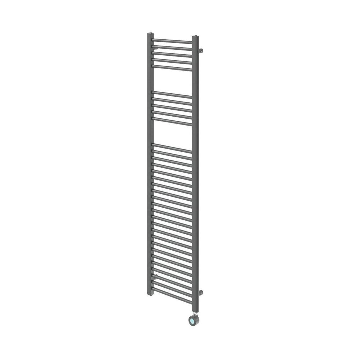 Flomasta Electric Towel Radiator Flat Matt Anthracite 1600mm x 400mm 1364BTU - Image 1