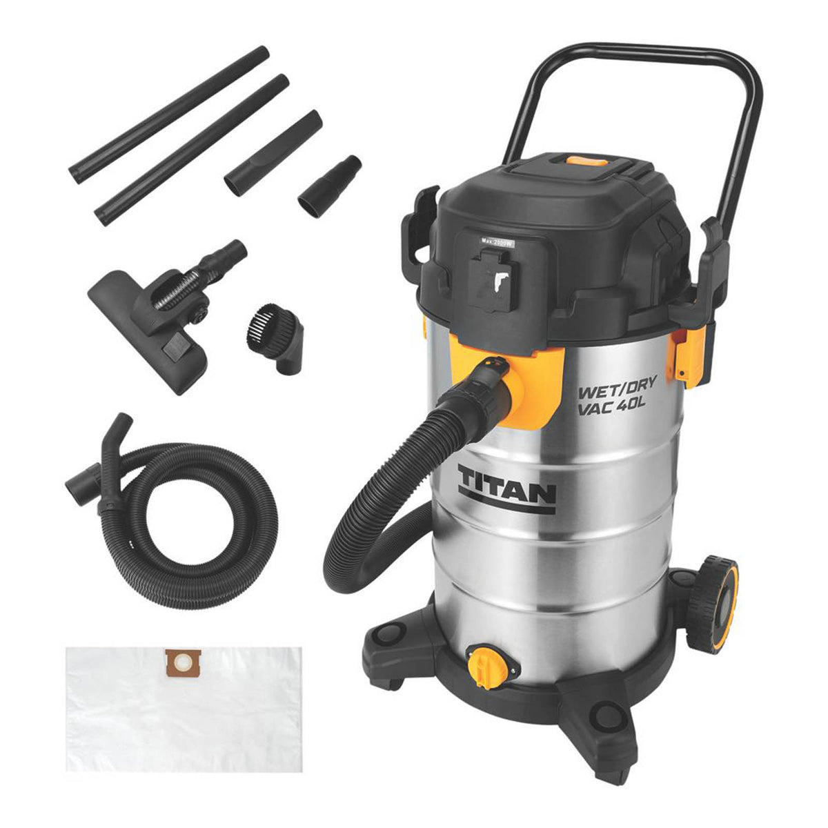 Titan TTB1353VAC 1400W 40Ltr Wet & Dry Vacuum 220-240V - Image 2