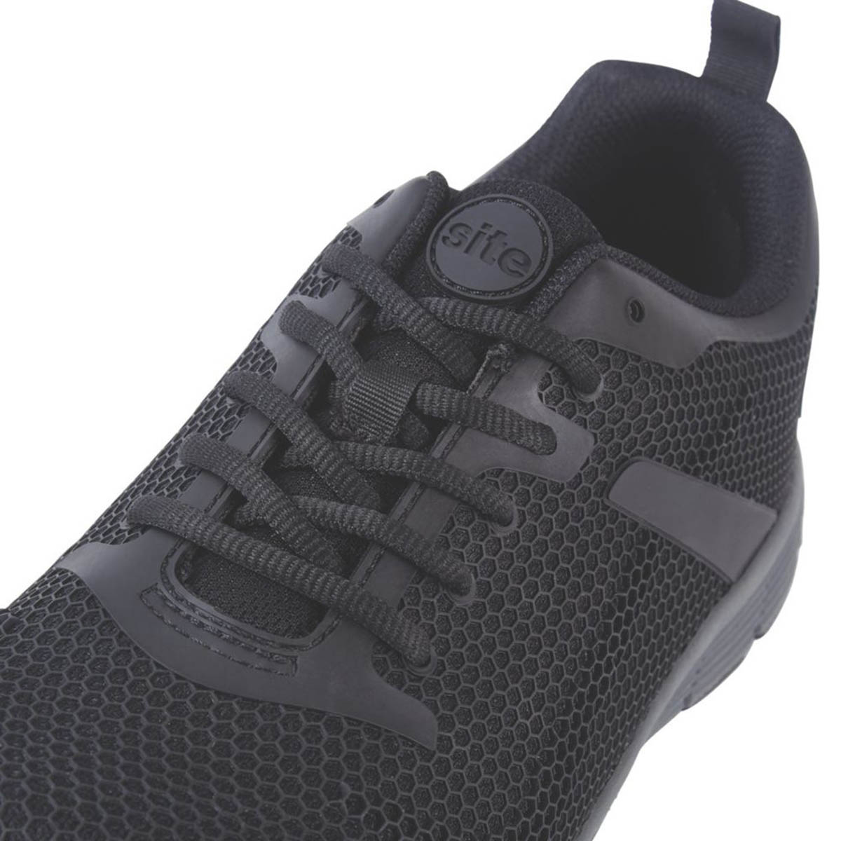 Site Safety Trainers Mens Wide Fit Black Lightweight Work Boots Steel Toe Size 4 - Image 2
