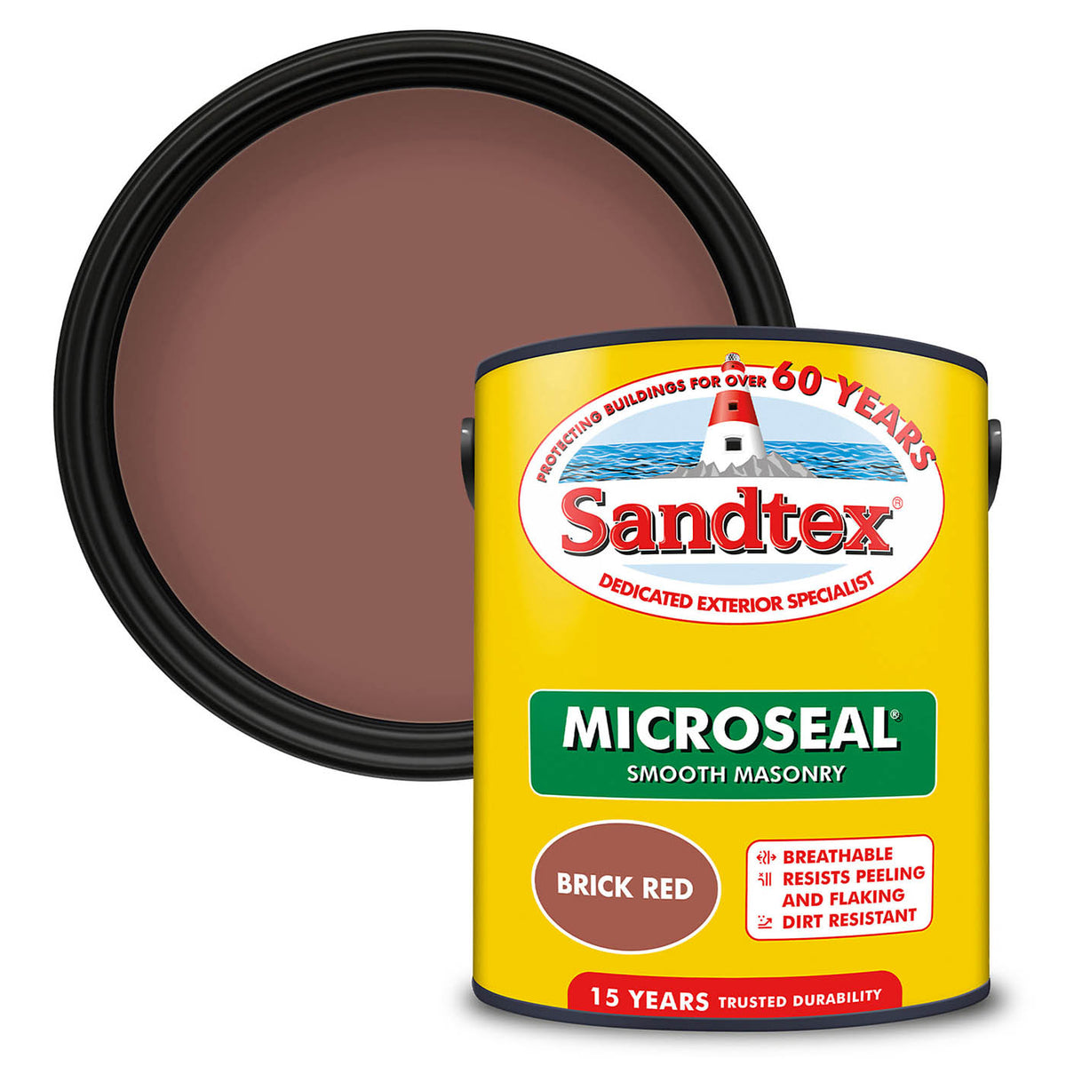 Sandtex Masonry Paint 5L Brick Red Ultra Smooth Exterior Weatherproof Outdoor - Image 7
