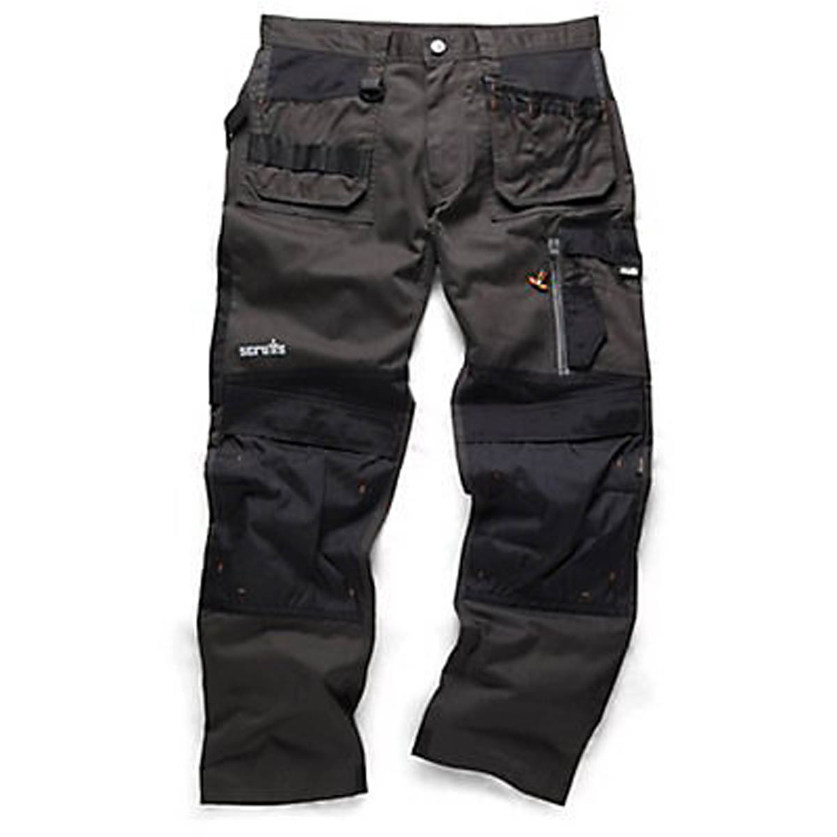 Scruffs Work Trousers Mens Regular Fit Grey Multi Pockets Cargo W34" L31" - Image 1