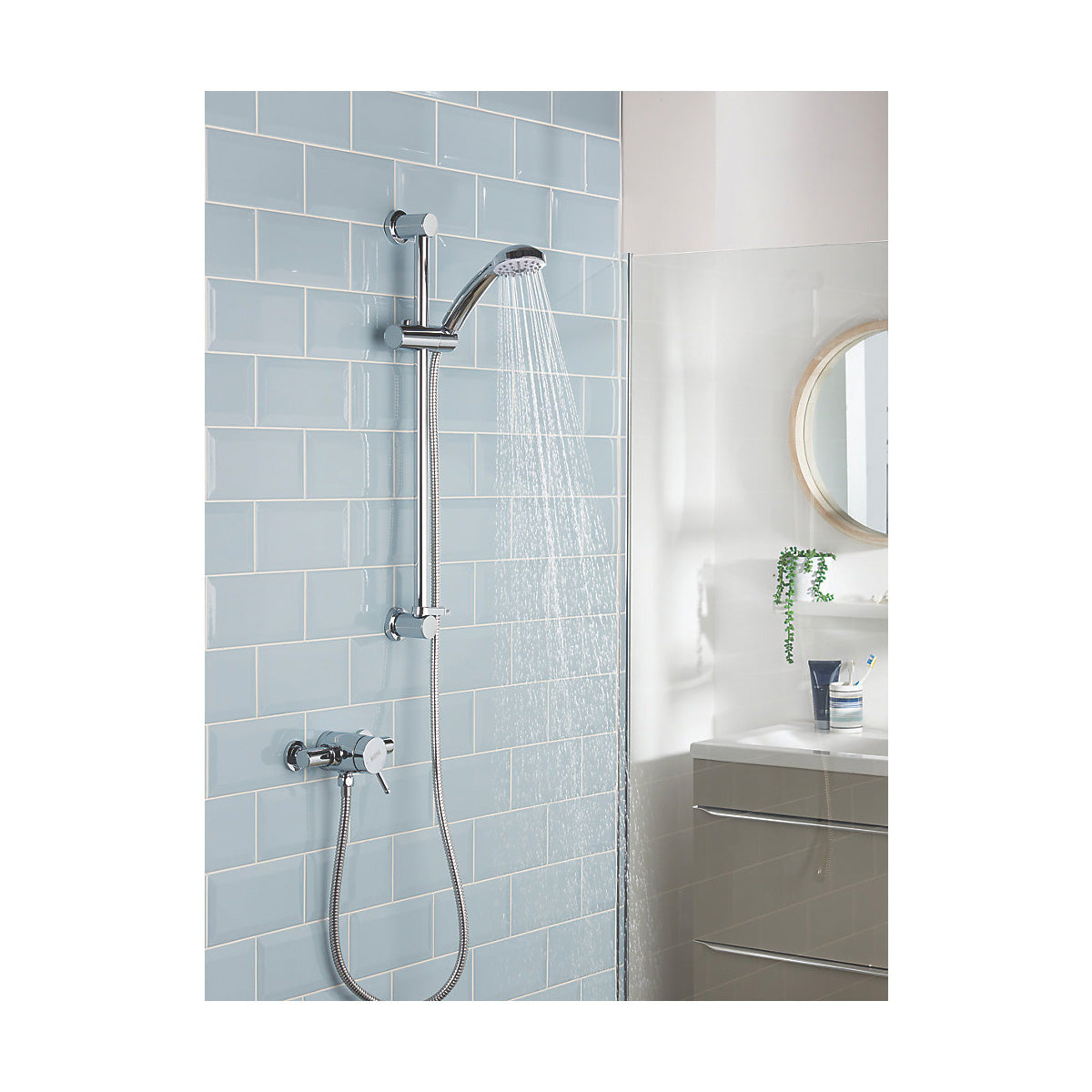 Bristan Thermostatic Mixer Shower Exposed Chrome Single Spray Pattern Round Head - Image 2