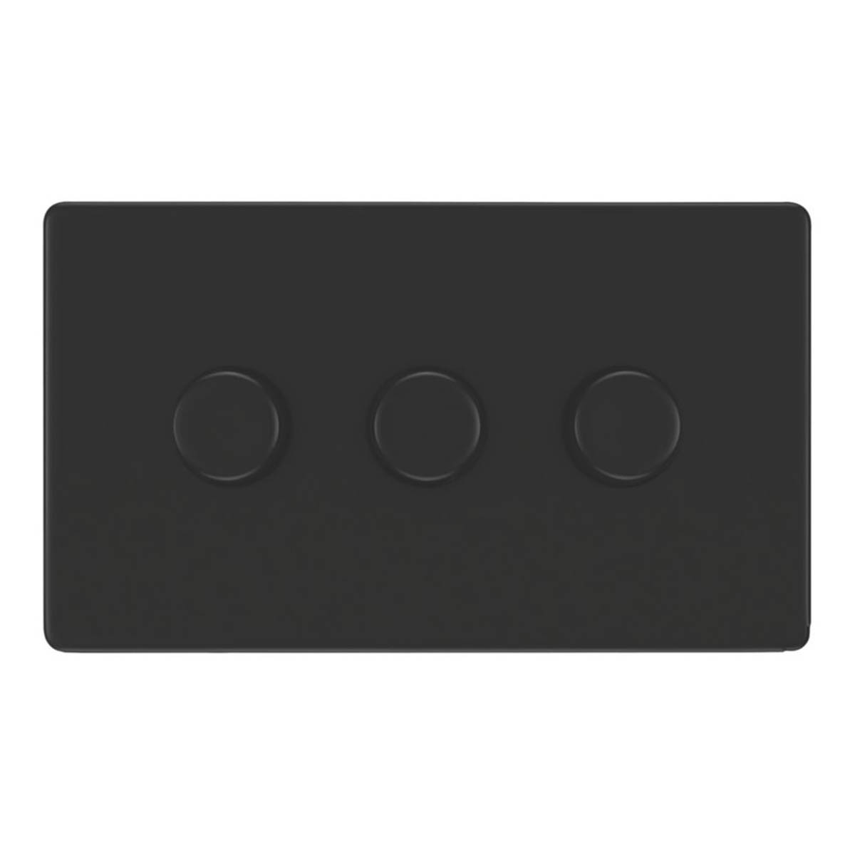 Lap LED Dimmer Switch Lighting 3 Gang 2 Way Matt Black Screwless Flat Indoor - Image 2