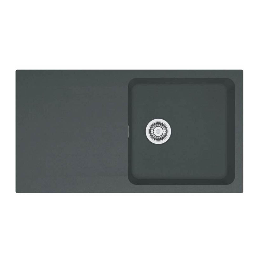 Kitchen Sink Composite Reversible Drainer 1 Bowl Grey Inset Waste Rectangular - Image 2