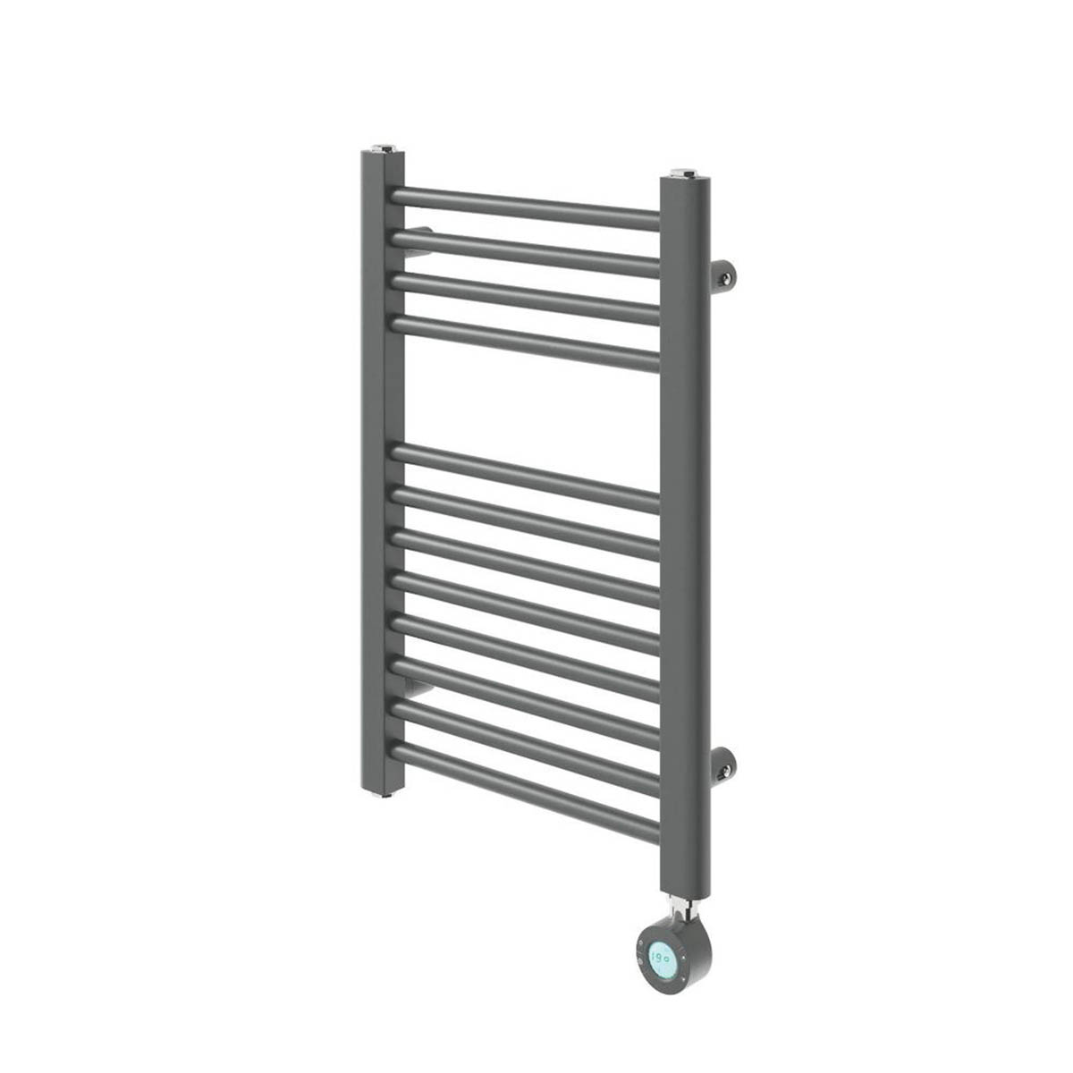 Flomasta Electric Towel Radiator Flat Matt Anthracite 600mm x 400mm 512BTU - Image 1