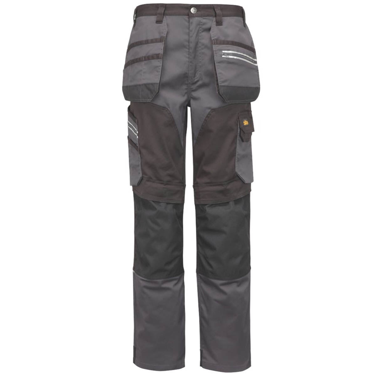 Site Work Trousers Mens Regular Fit Grey Black Stretch Multi Pocket 38W 34L - Image 2